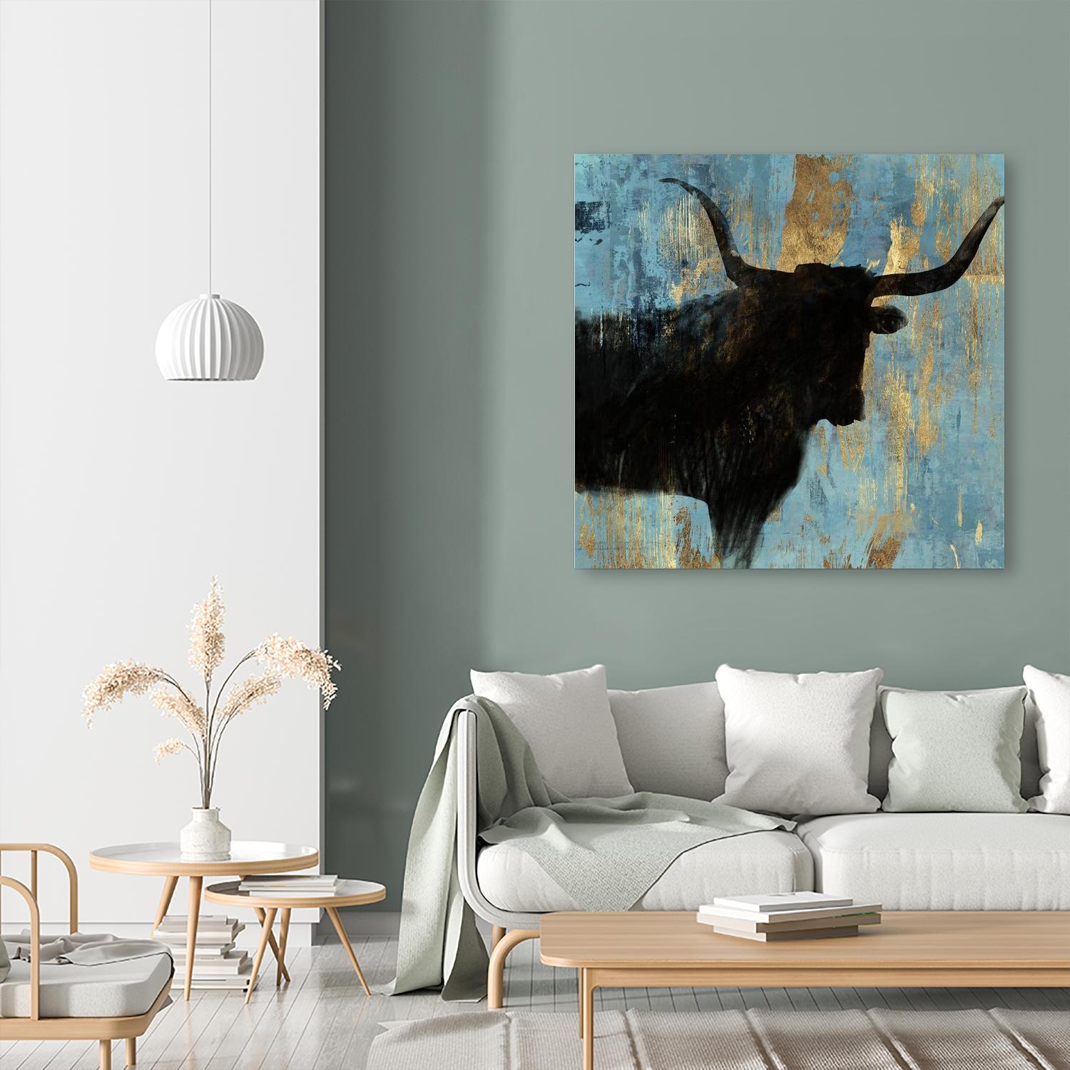 Bison I by Aimee Wilson on GIANT ART - blue contemporary