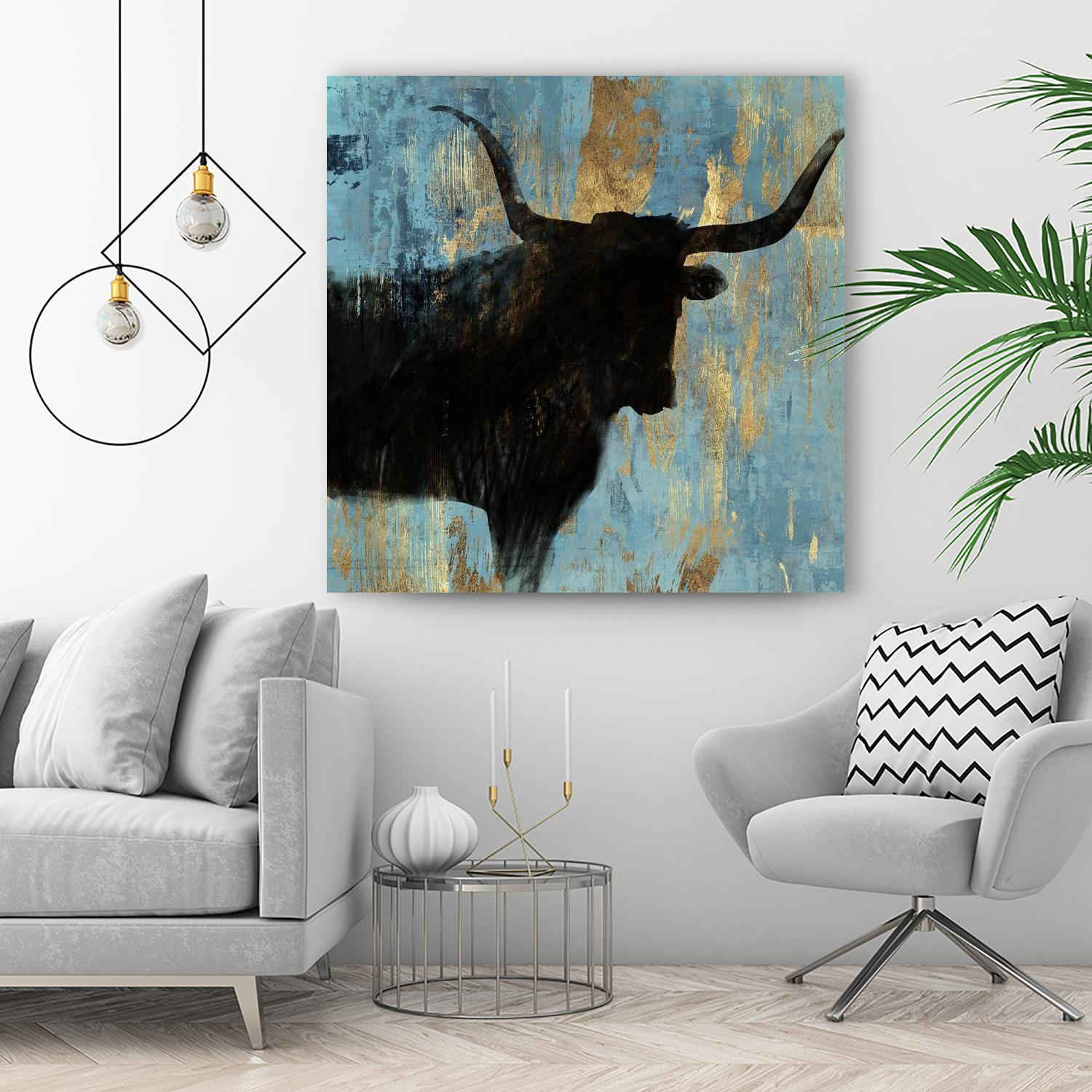 Bison I by Aimee Wilson on GIANT ART - blue contemporary