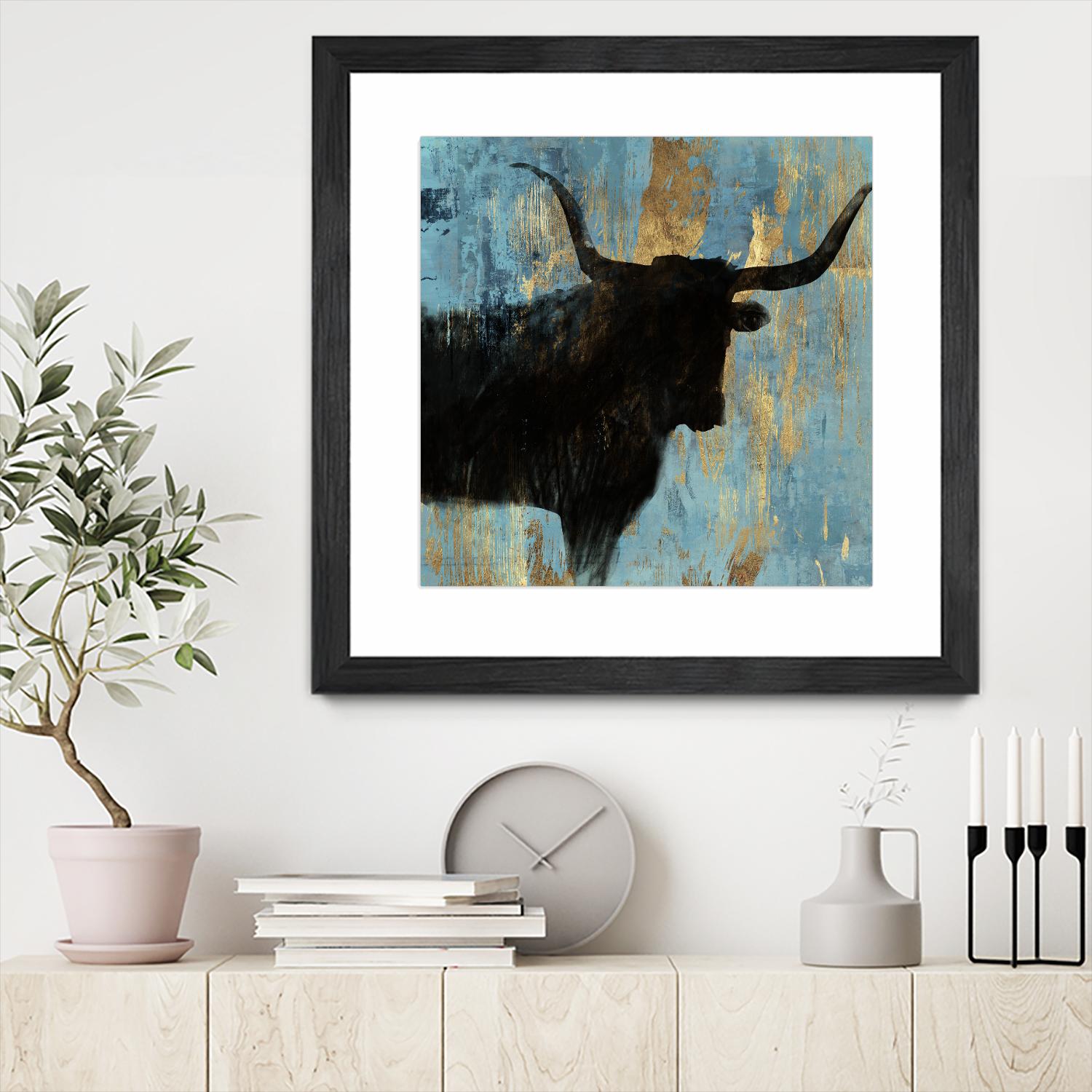 Bison I by Aimee Wilson on GIANT ART - blue contemporary