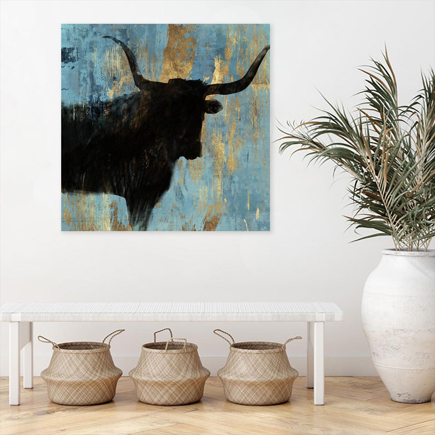 Bison I by Aimee Wilson on GIANT ART - blue contemporary