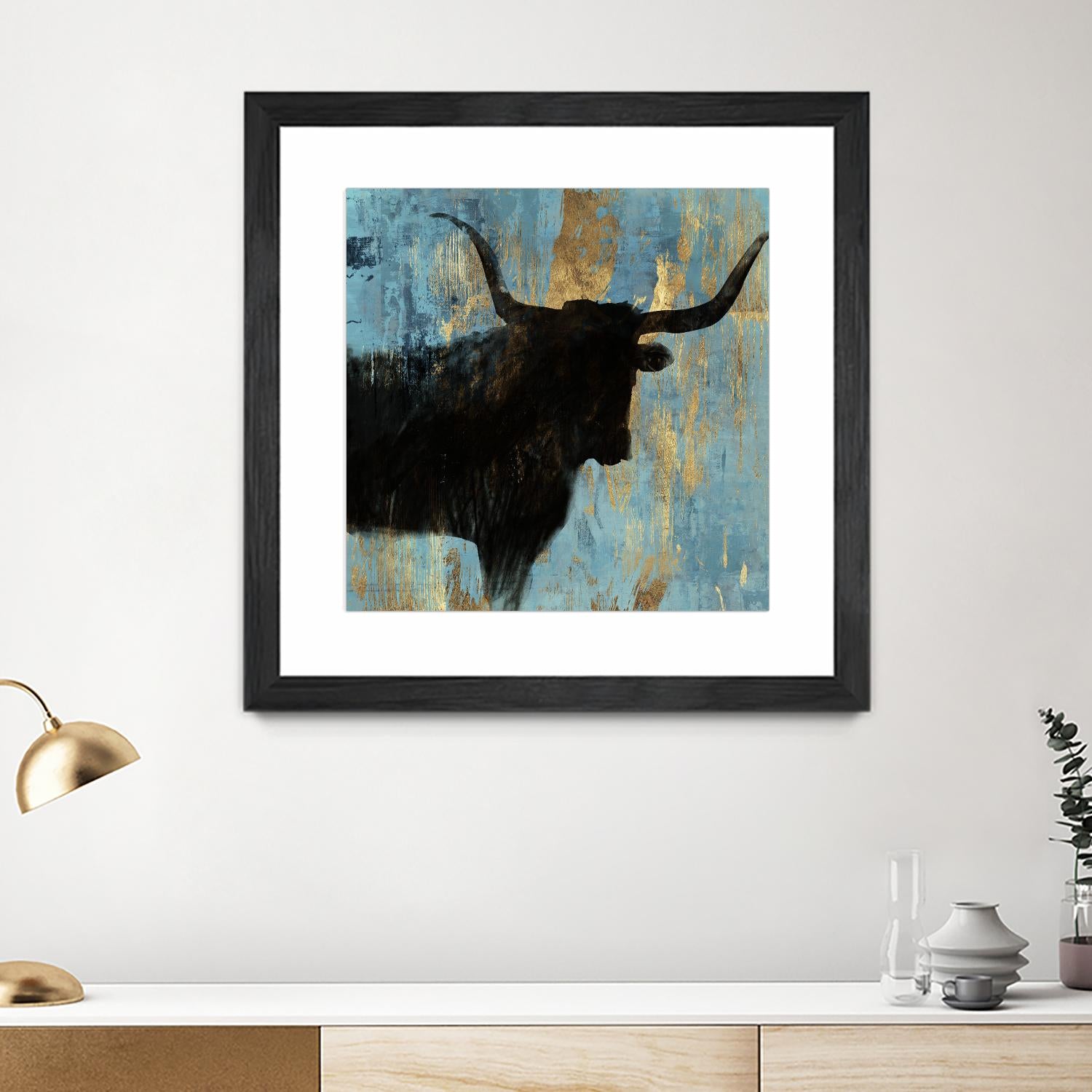 Bison I by Aimee Wilson on GIANT ART - blue contemporary
