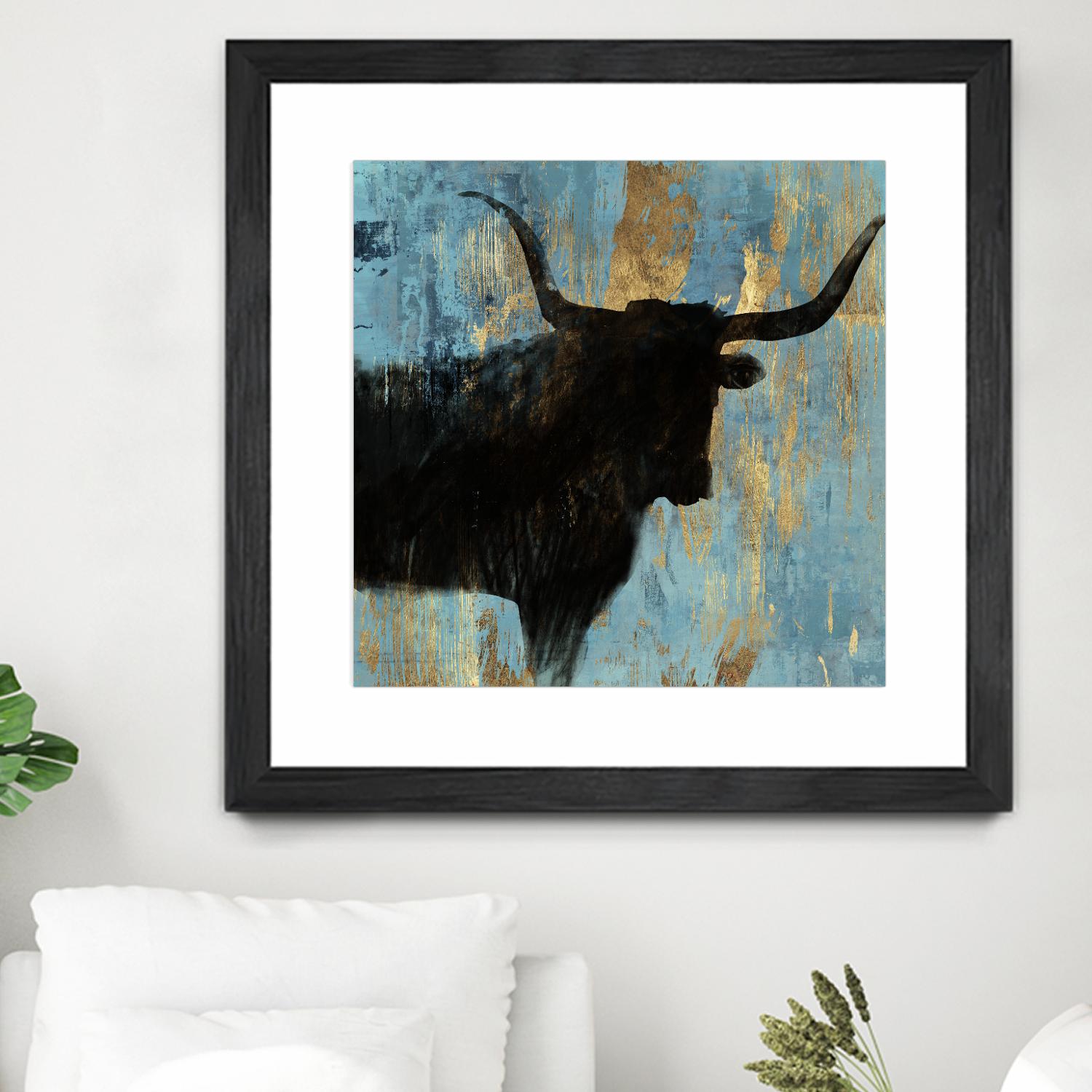 Bison I by Aimee Wilson on GIANT ART - blue contemporary