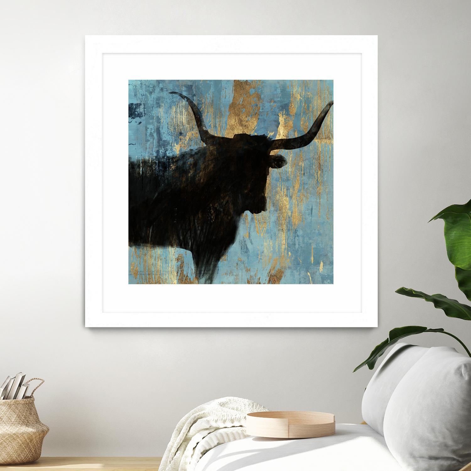 Bison I by Aimee Wilson on GIANT ART - blue contemporary