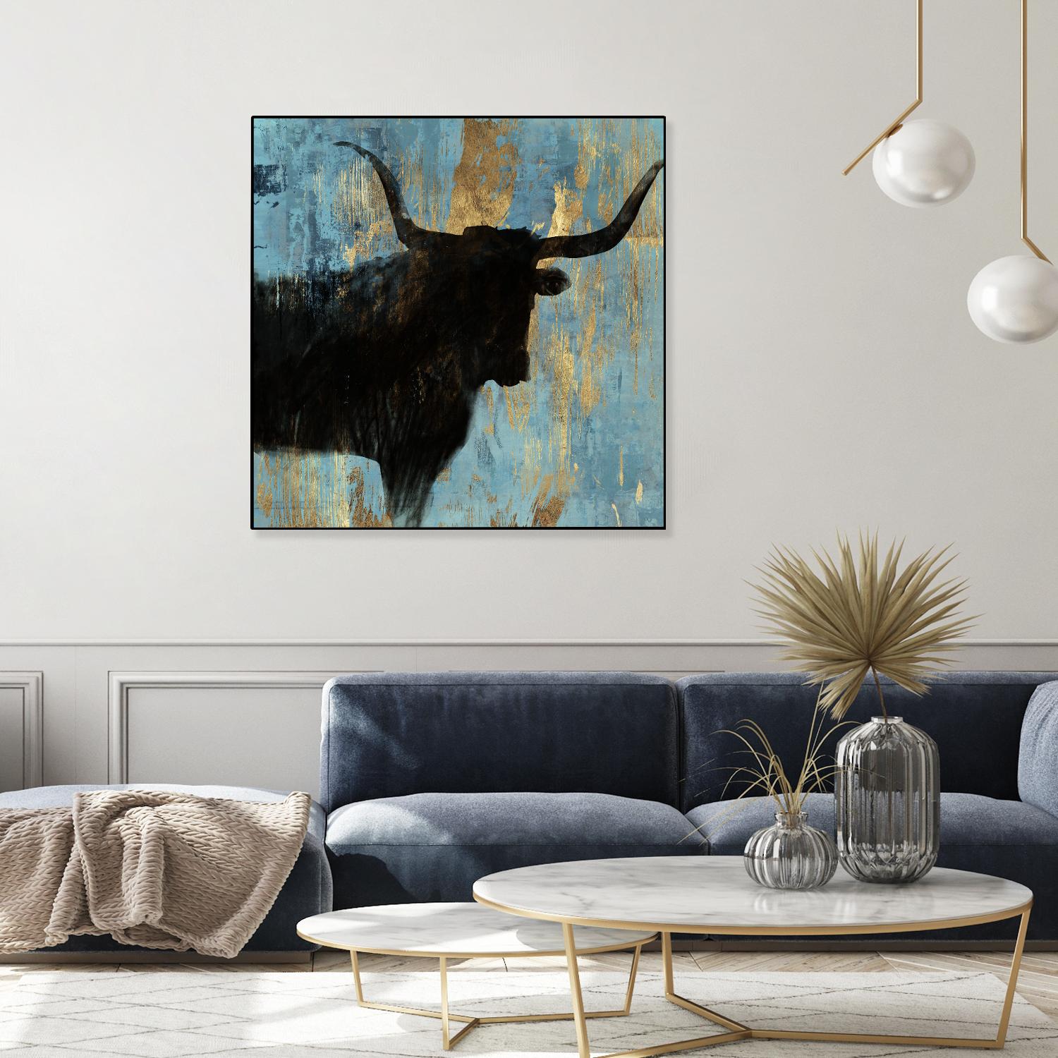Bison I by Aimee Wilson on GIANT ART - blue contemporary