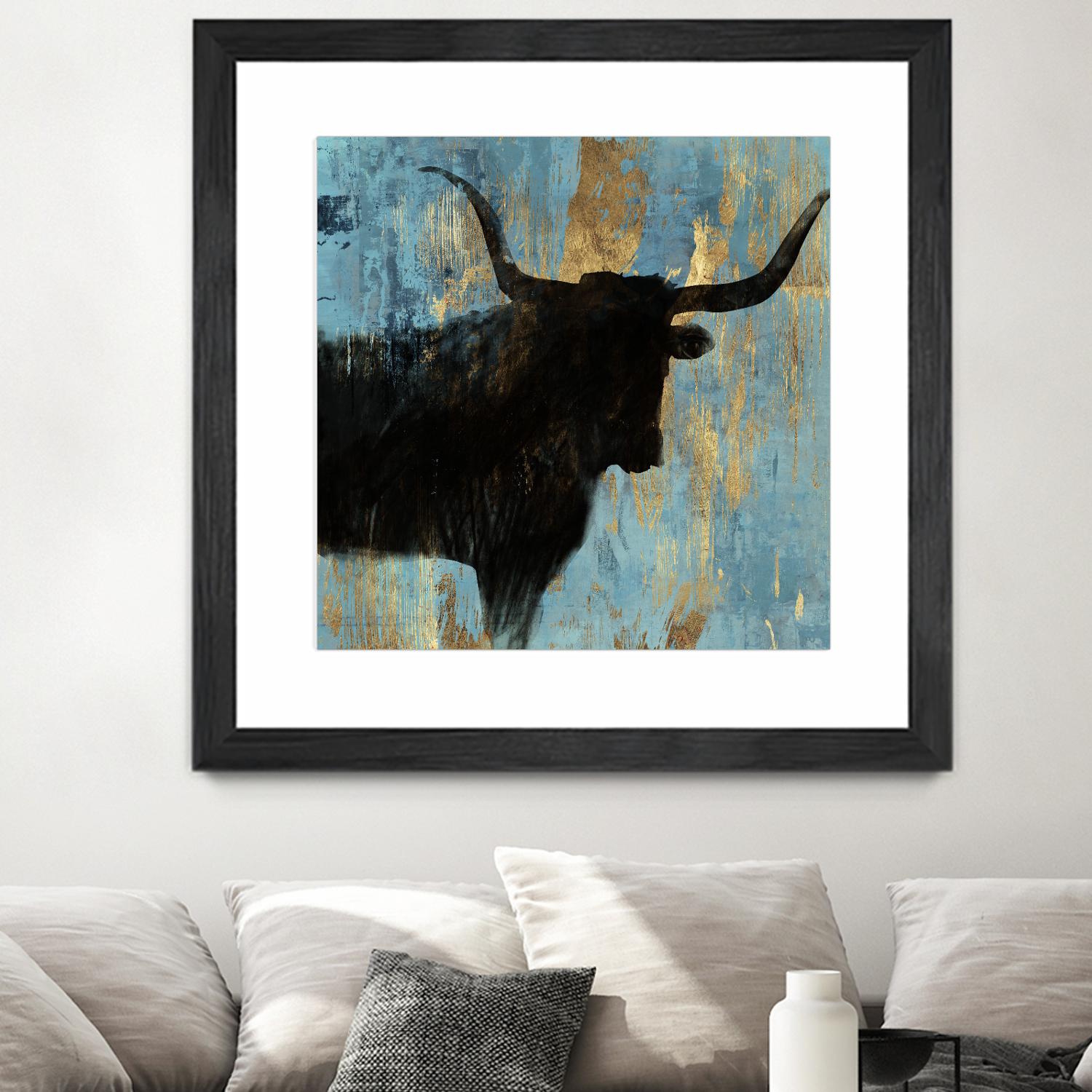 Bison I by Aimee Wilson on GIANT ART - blue contemporary