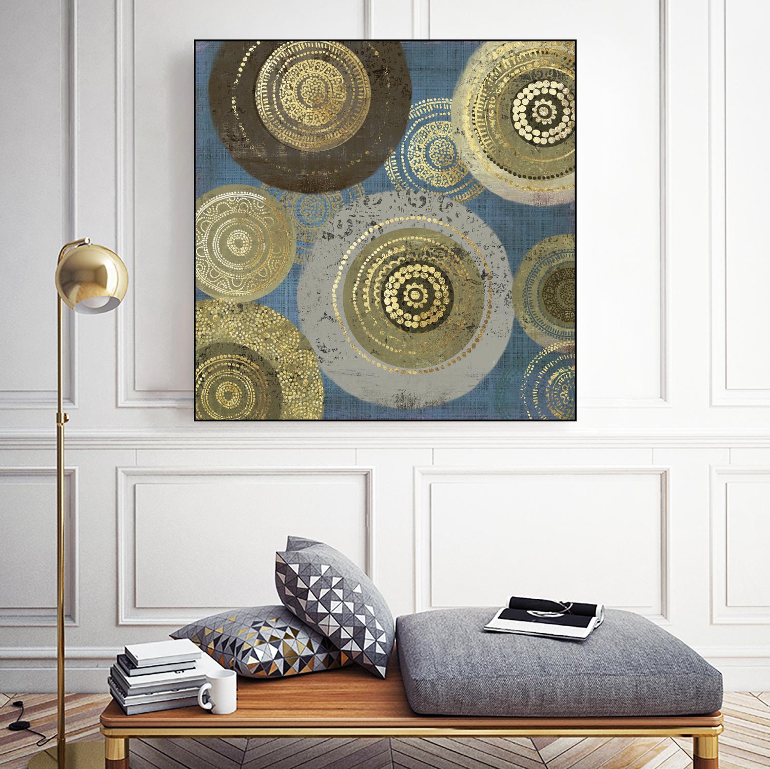 Aboriginal Dot II by Aimee Wilson on GIANT ART - gold abstract