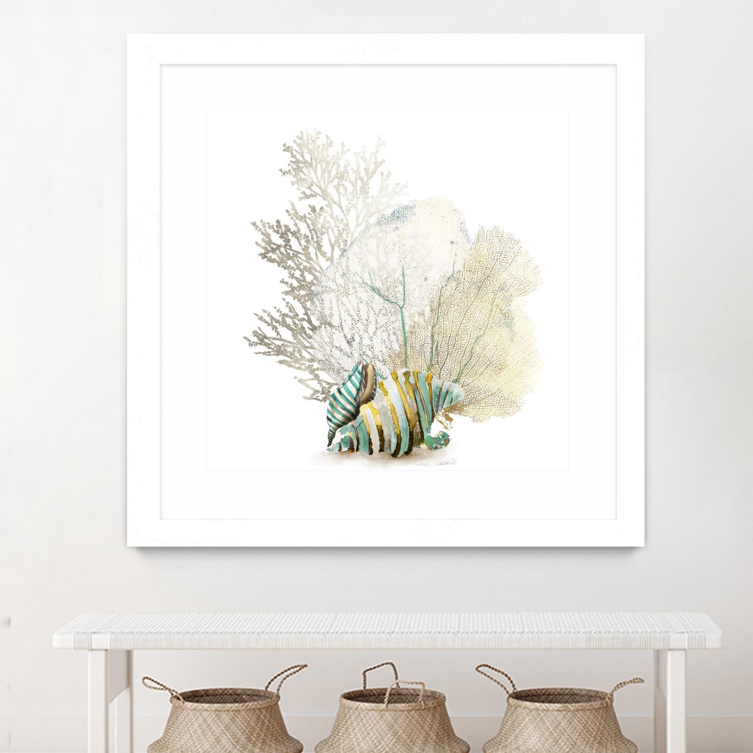 Coral II by Aimee Wilson on GIANT ART - turquoise nautical