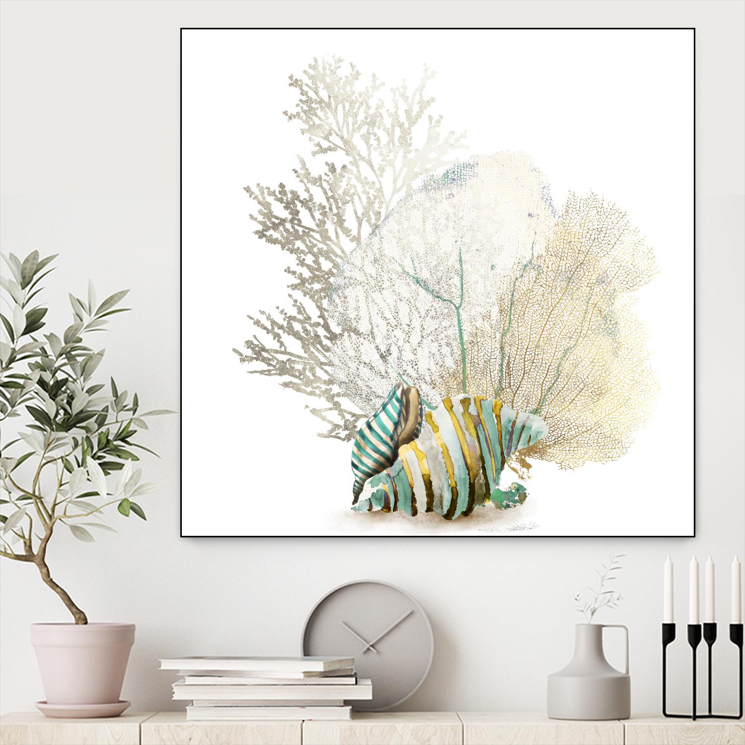 Coral II by Aimee Wilson on GIANT ART - turquoise nautical