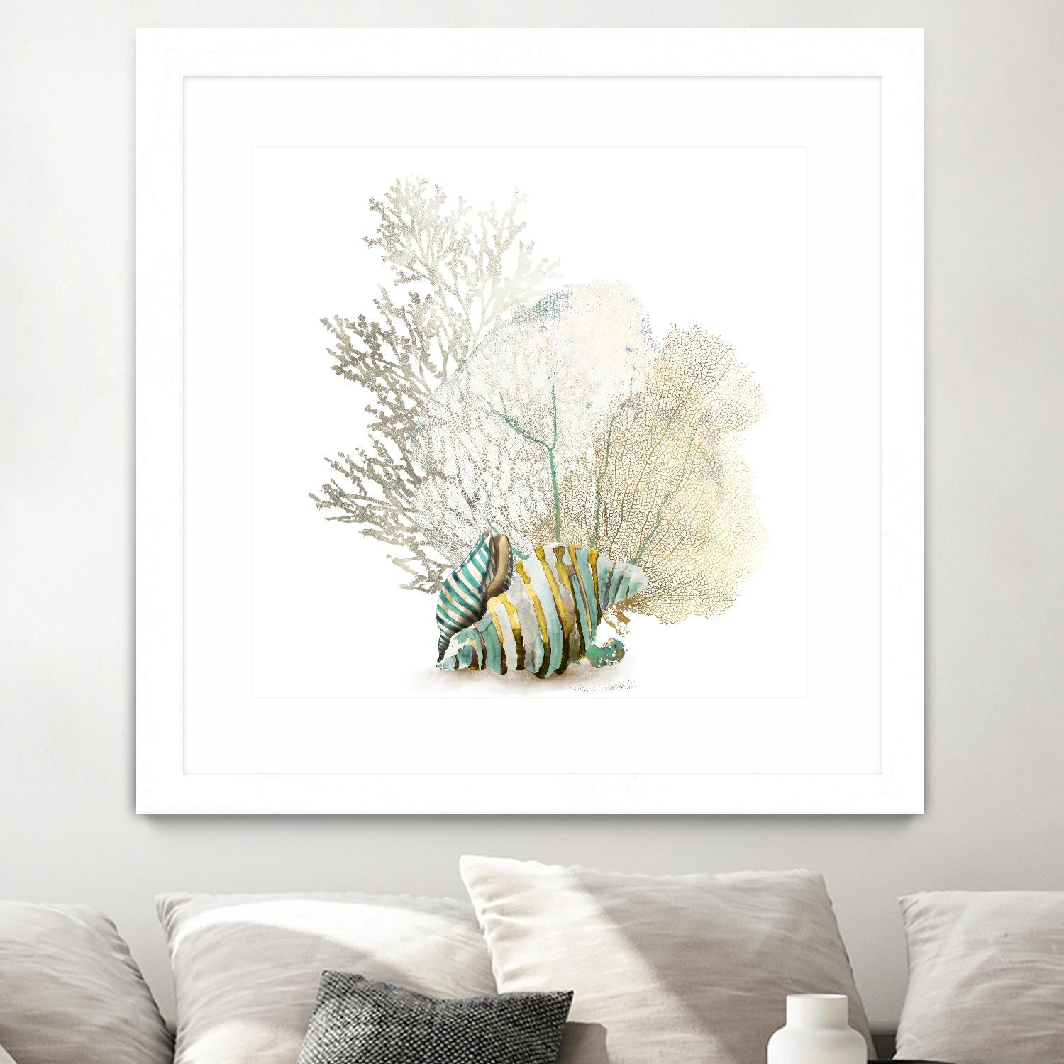 Coral II by Aimee Wilson on GIANT ART - turquoise nautical