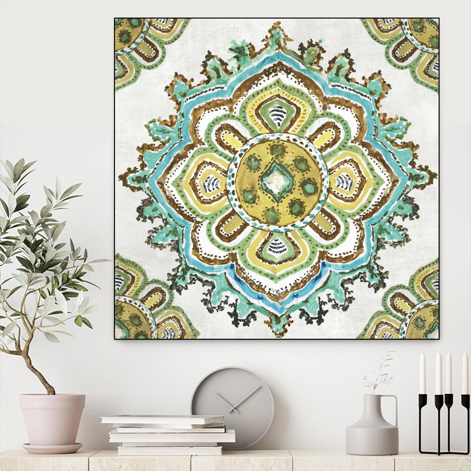 Medalion Inka by Aimee Wilson on GIANT ART - yellow contemporary