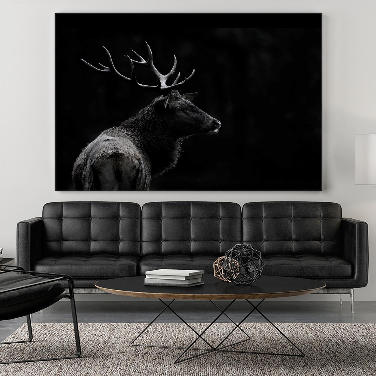 The Deer Soul by PEI 1X on GIANT ART - white black & white deer