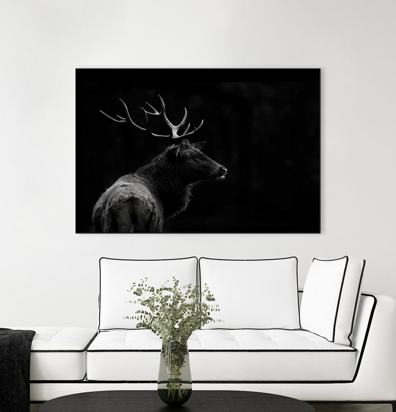 The Deer Soul by PEI 1X on GIANT ART - white black & white deer