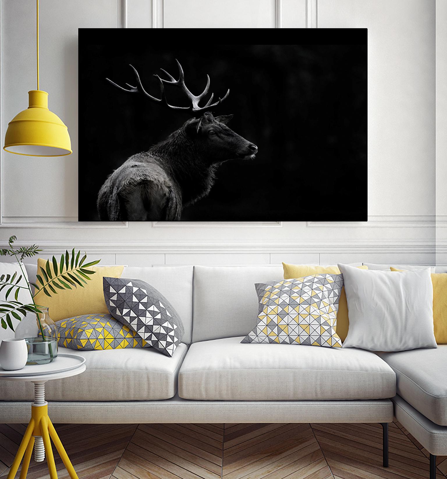 The Deer Soul by PEI 1X on GIANT ART - white black & white deer