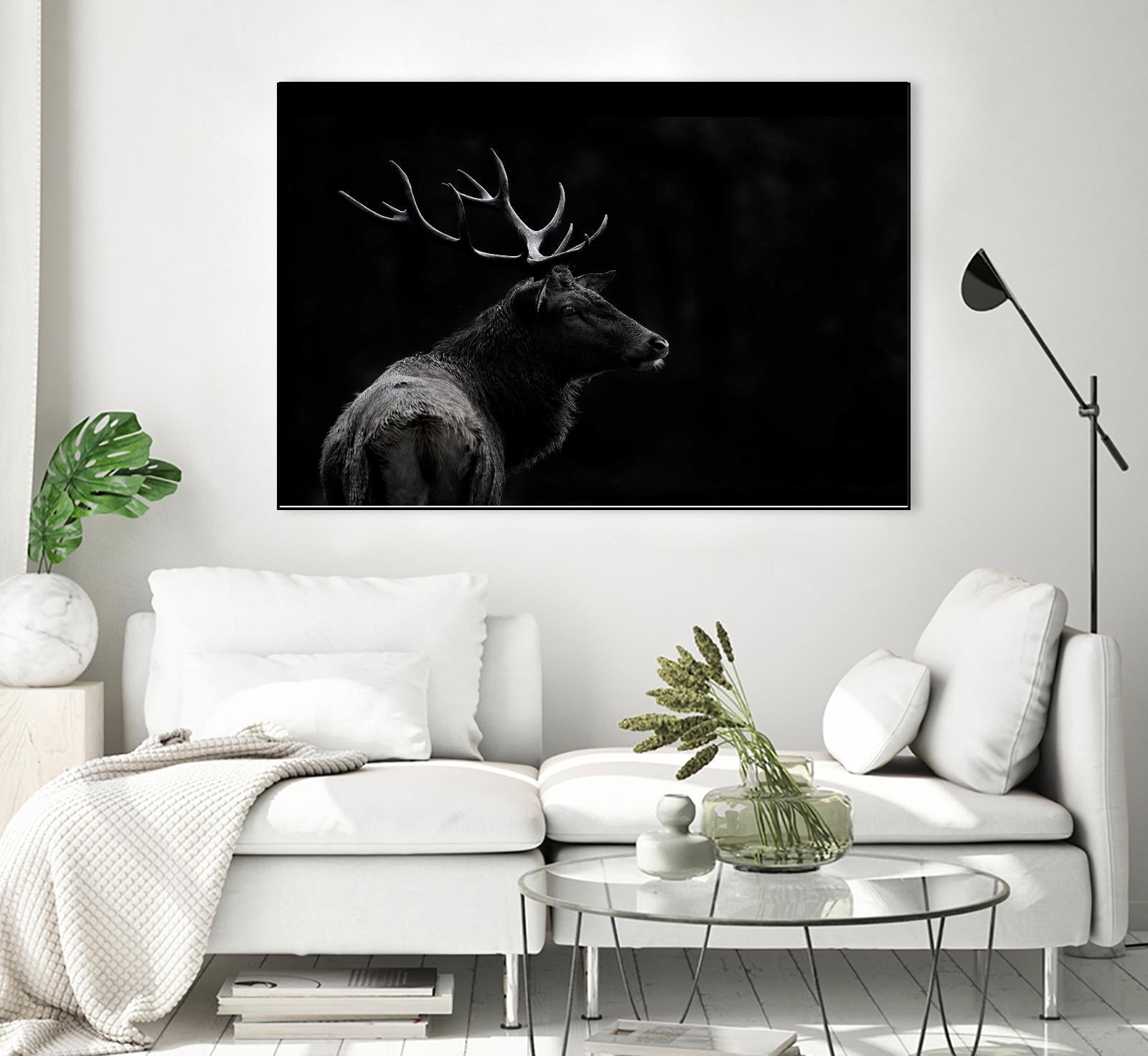 The Deer Soul by PEI 1X on GIANT ART - white black & white deer