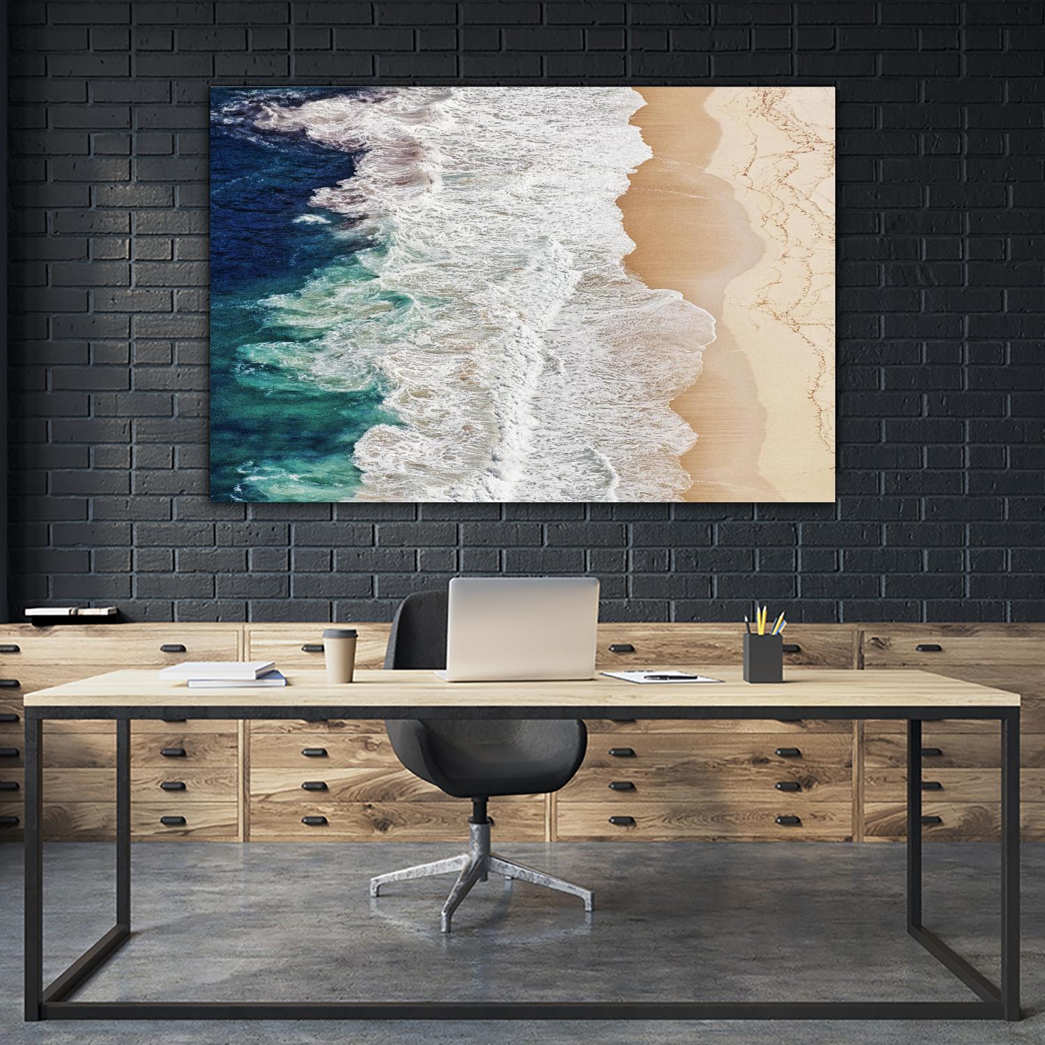 Feldtkeller - Where the Ocean Ends by 1X on GIANT ART - beige landscape drone view