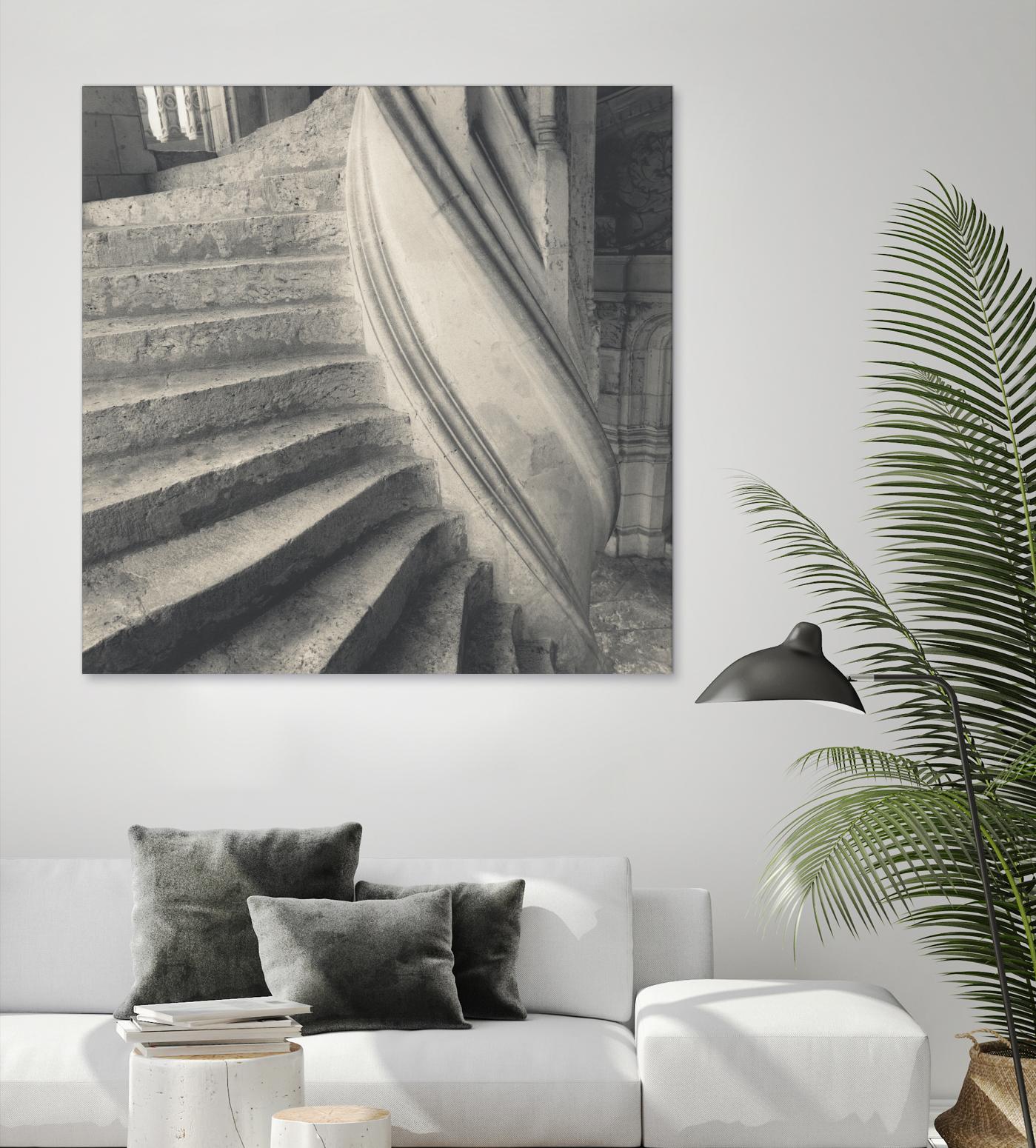 Descending I by YK Studios 1X on GIANT ART - gray architectural stair