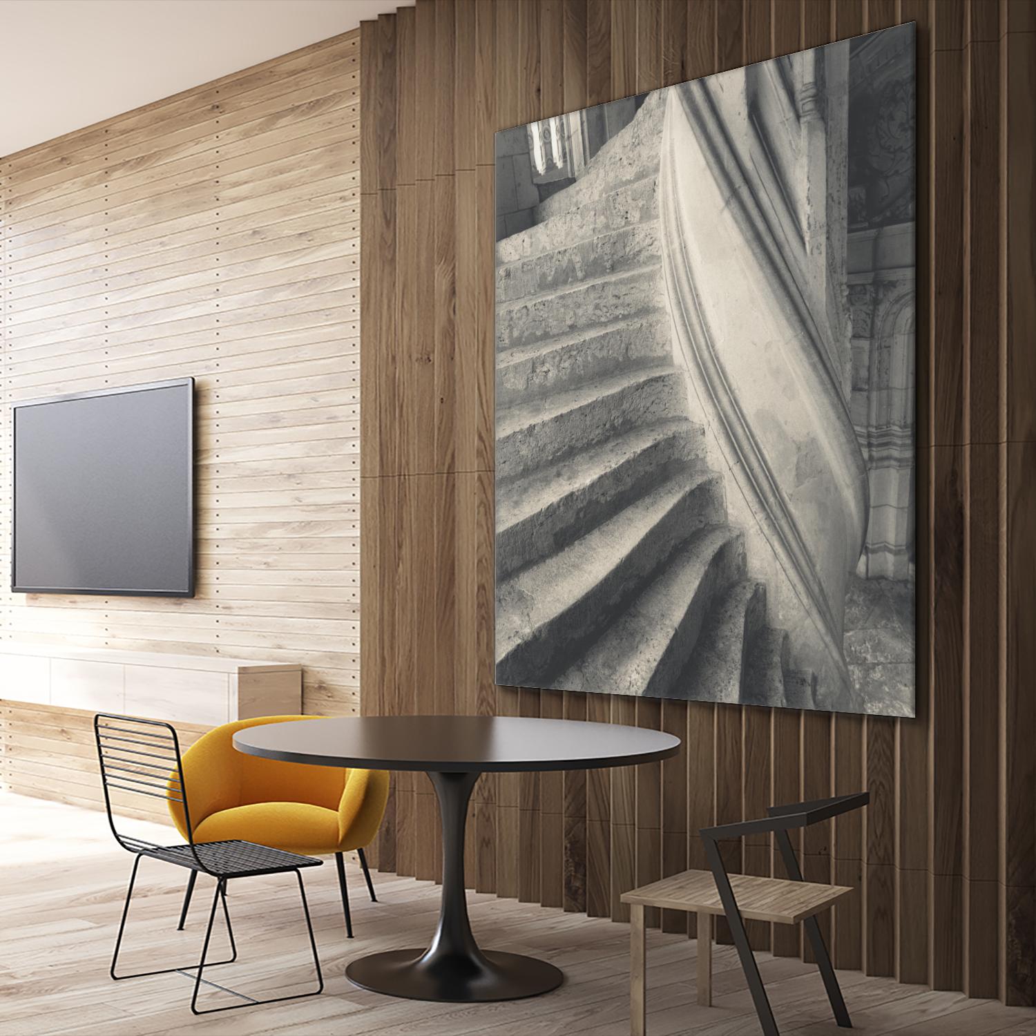 Descending I by YK Studios 1X on GIANT ART - gray architectural stair