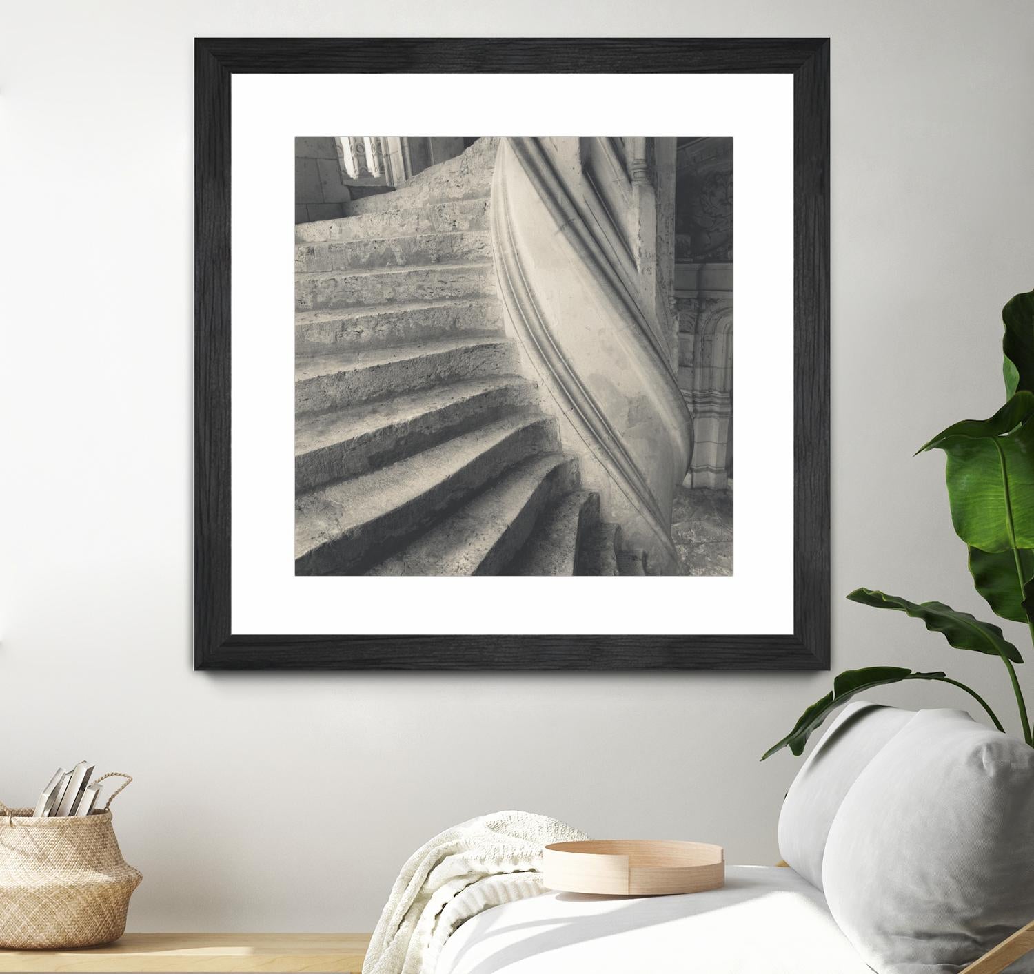 Descending I by YK Studios 1X on GIANT ART - gray architectural stair