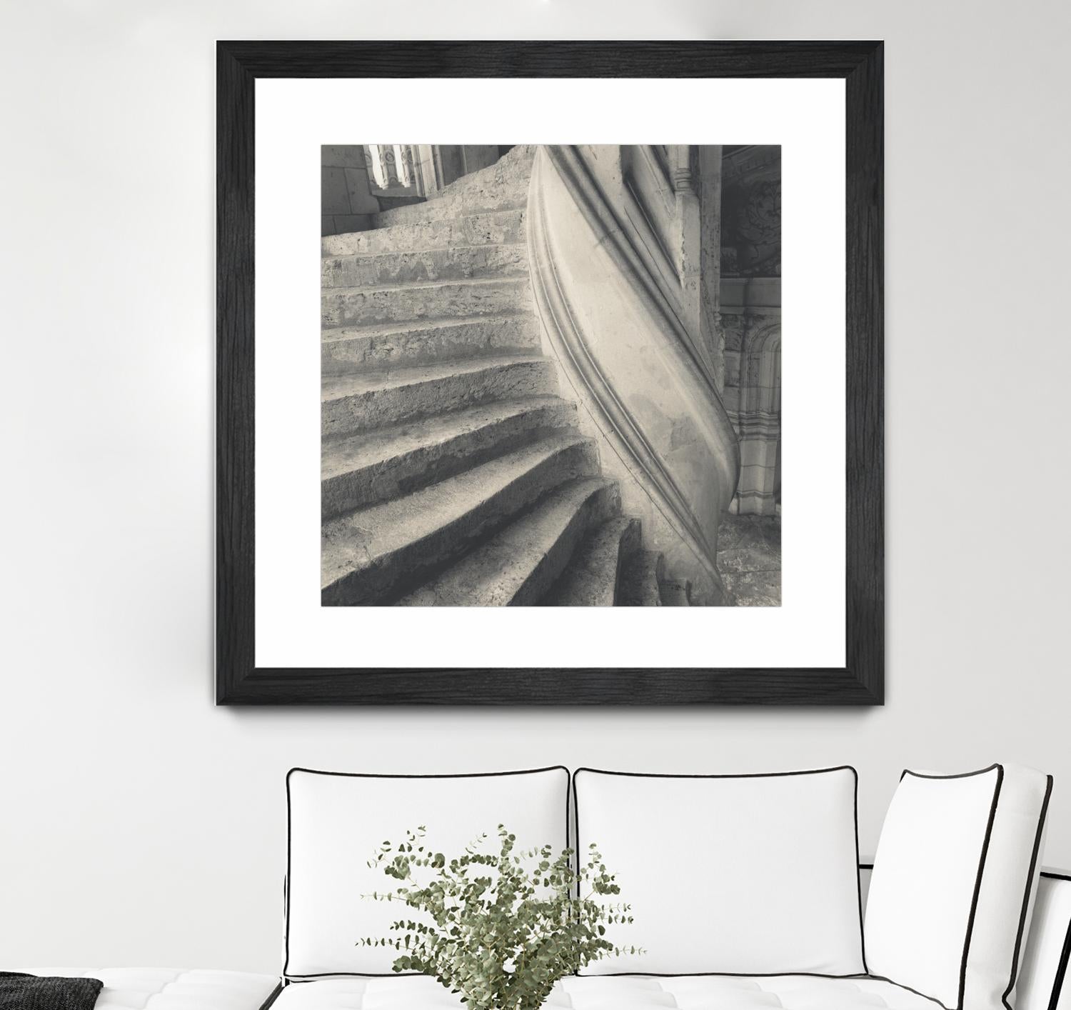 Descending I by YK Studios 1X on GIANT ART - gray architectural stair