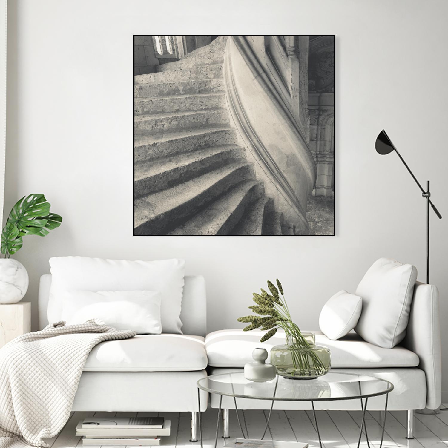 Descending I by YK Studios 1X on GIANT ART - gray architectural stair