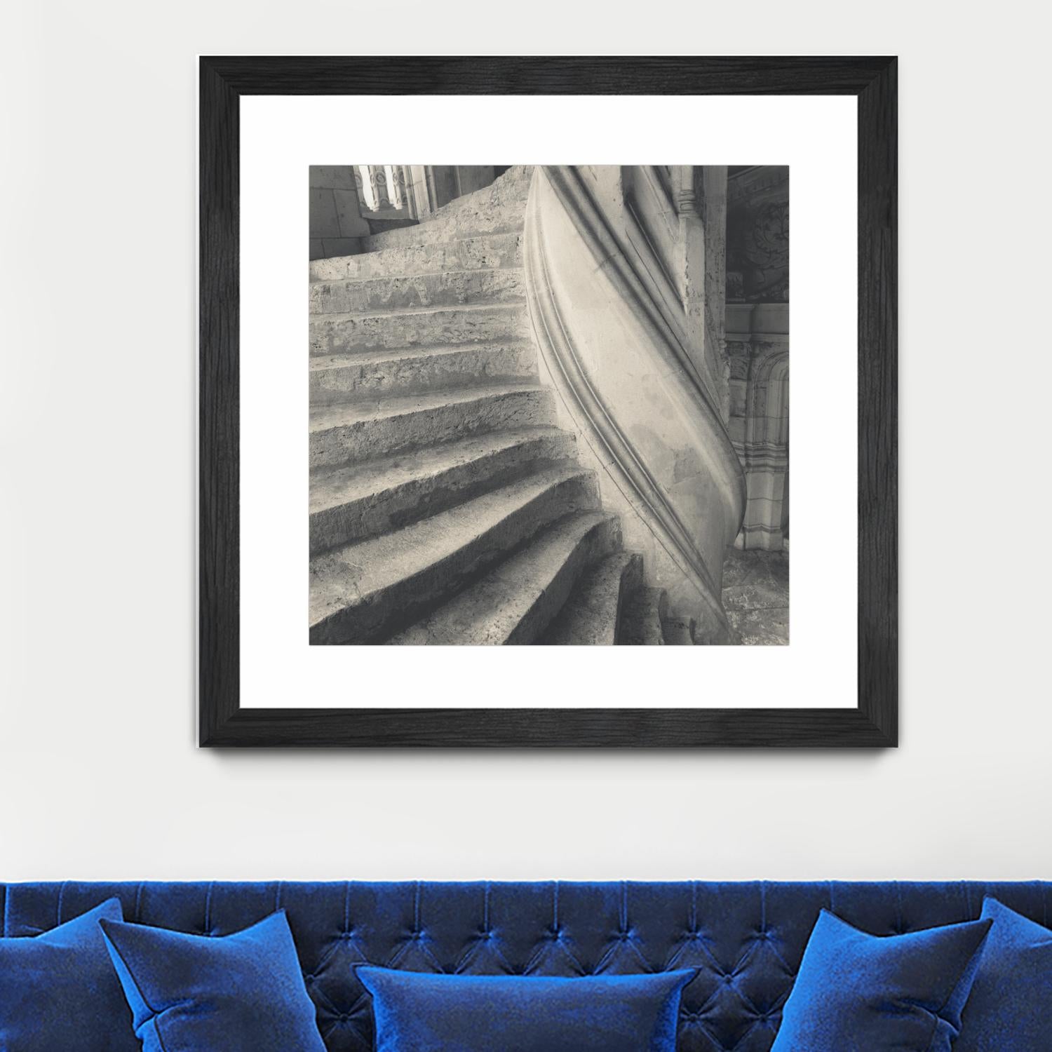 Descending I by YK Studios 1X on GIANT ART - gray architectural stair