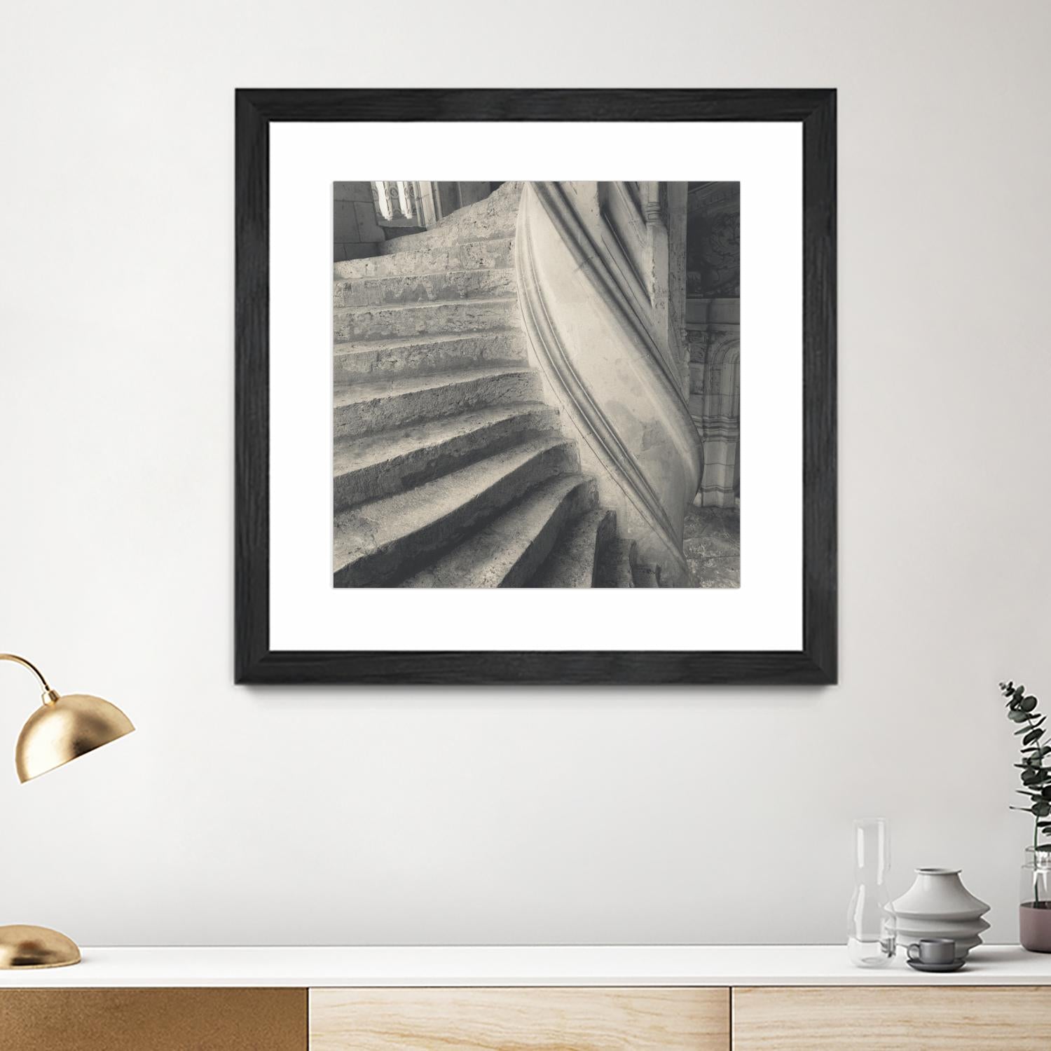 Descending I by YK Studios 1X on GIANT ART - gray architectural stair