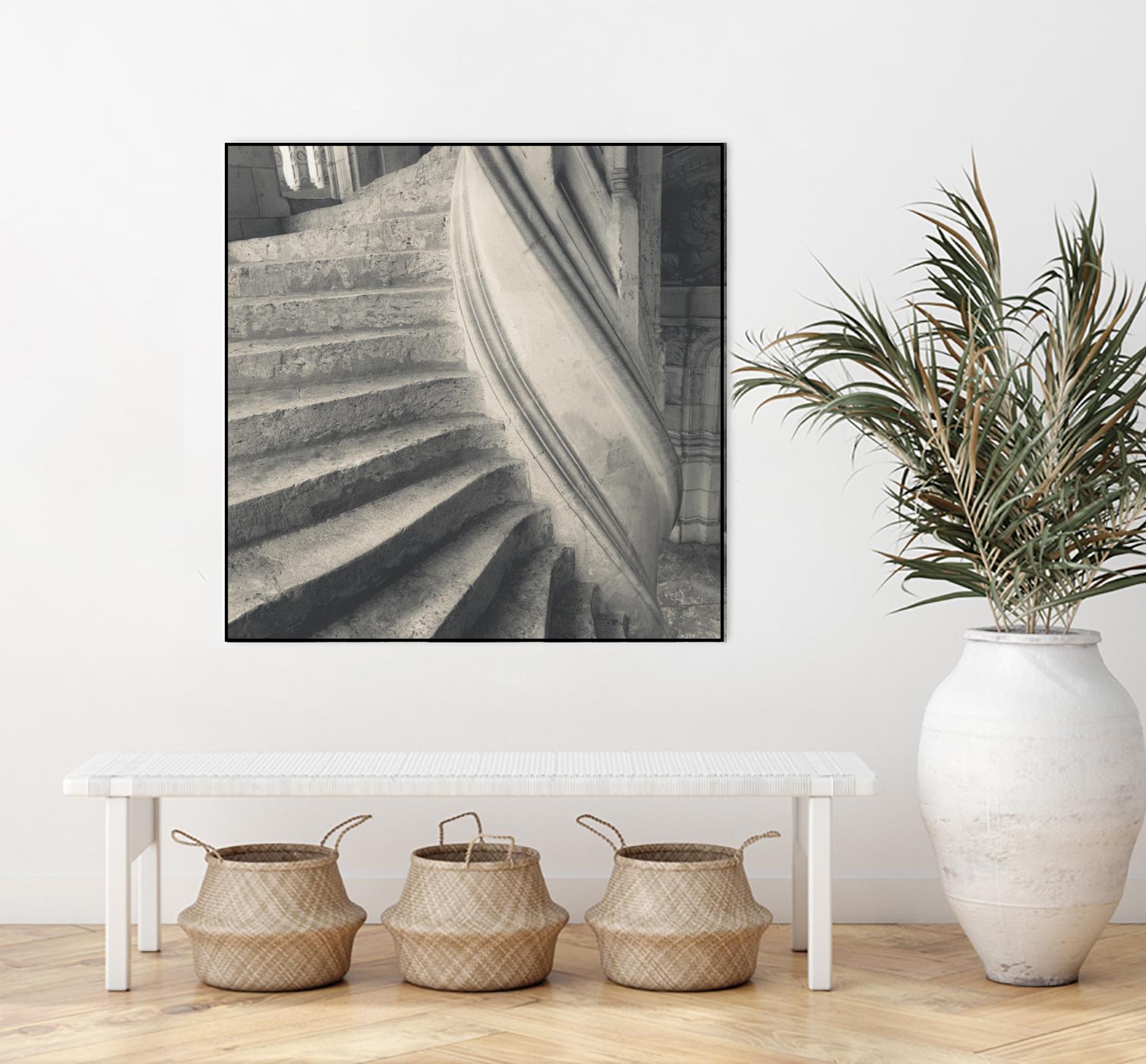 Descending I by YK Studios 1X on GIANT ART - gray architectural stair