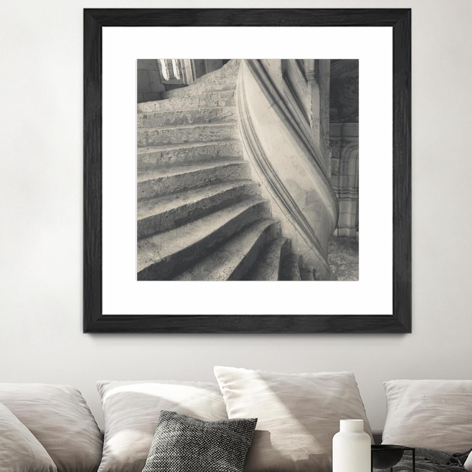 Descending I by YK Studios 1X on GIANT ART - gray architectural stair