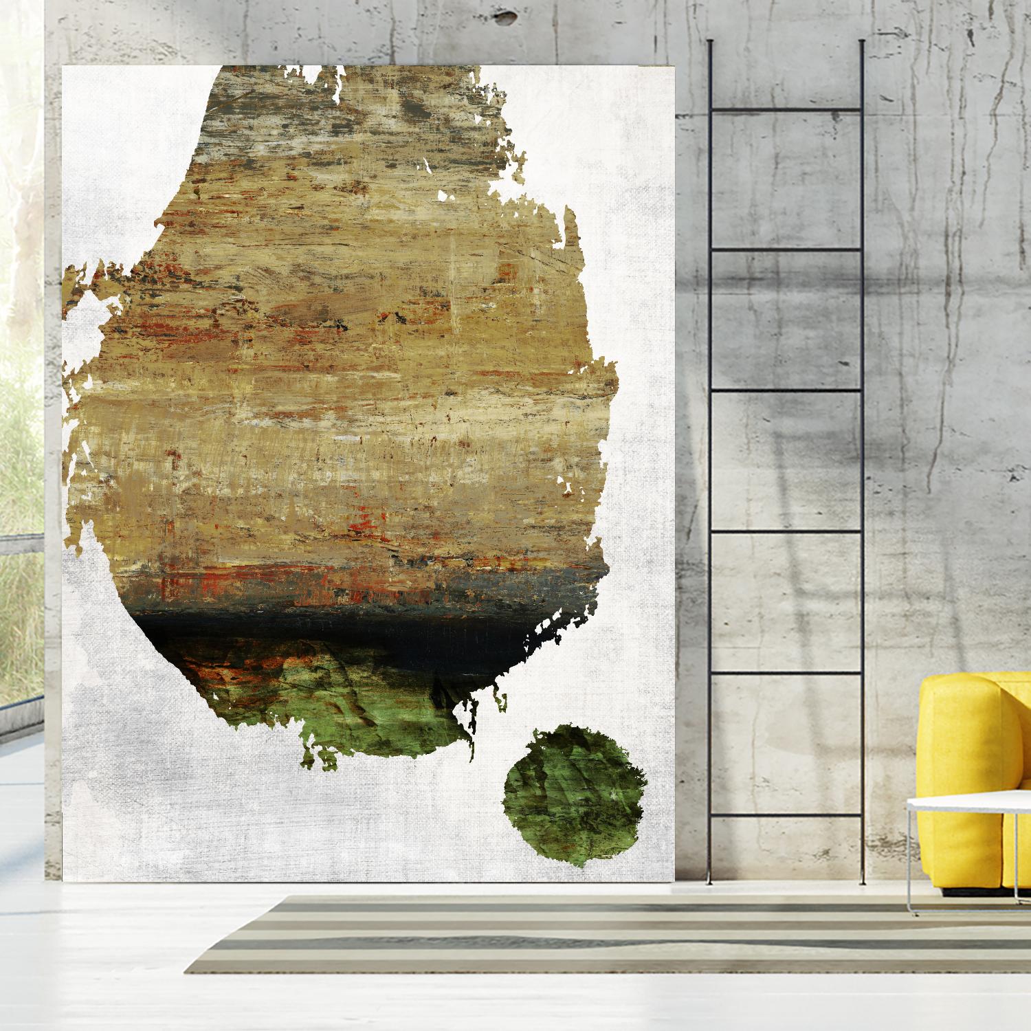 We Were Meant to Collide by Fiona Hoop on GIANT ART - green abstract