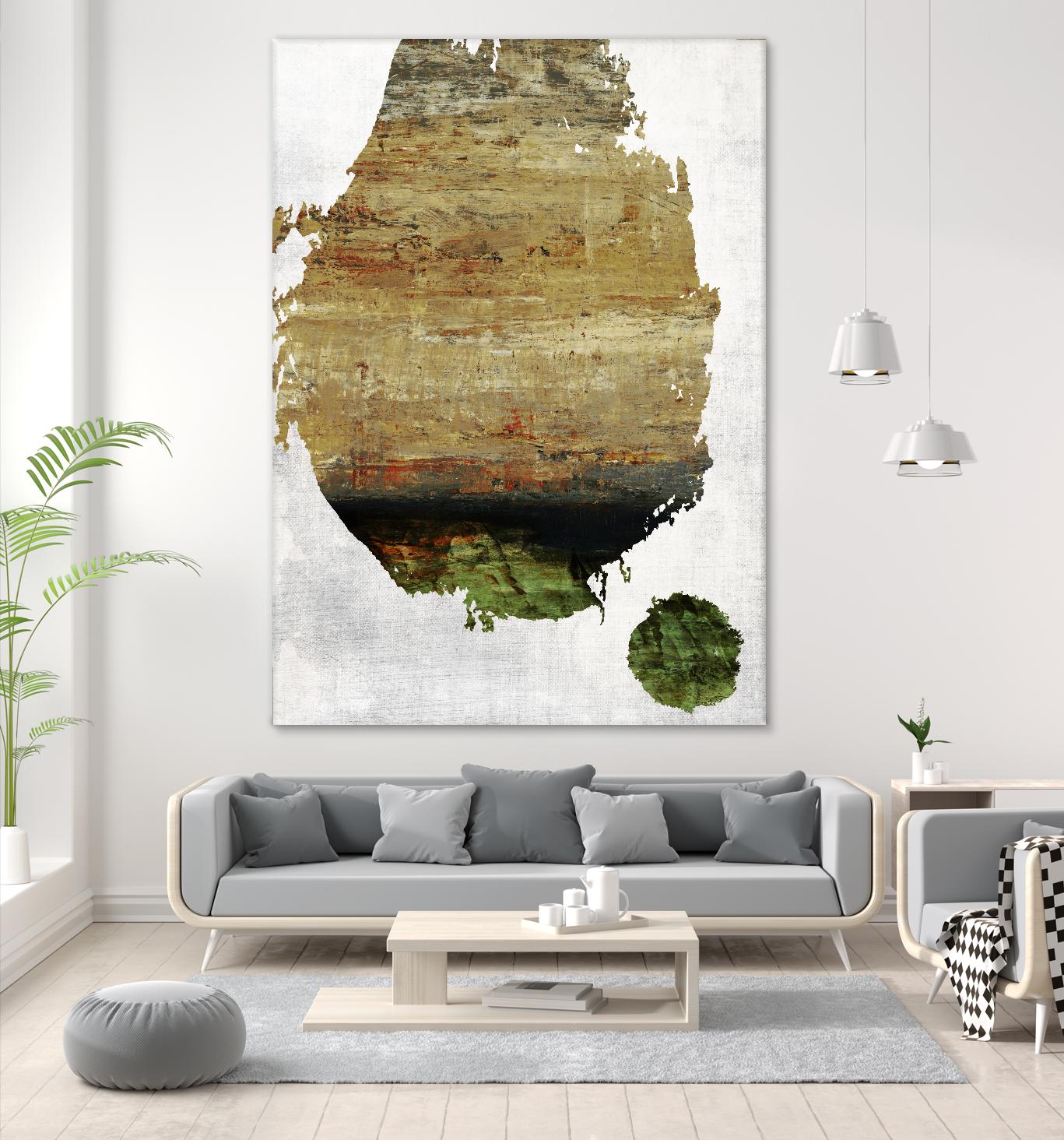 We Were Meant to Collide by Fiona Hoop on GIANT ART - green abstract