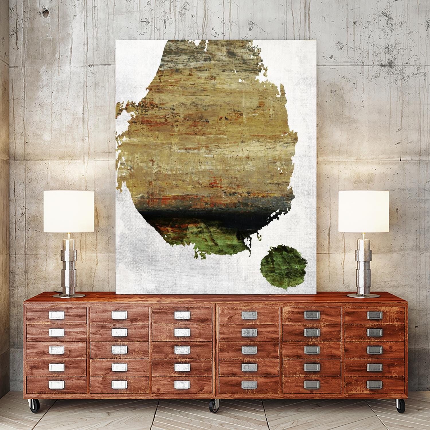 We Were Meant to Collide by Fiona Hoop on GIANT ART - green abstract