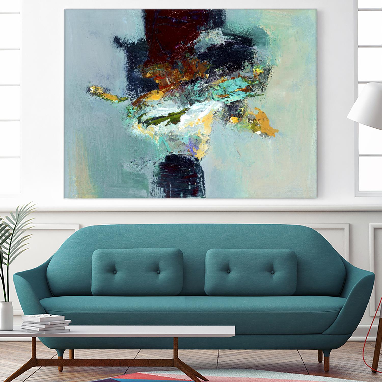 Stand by You by Fiona Hoop on GIANT ART - yellow abstract