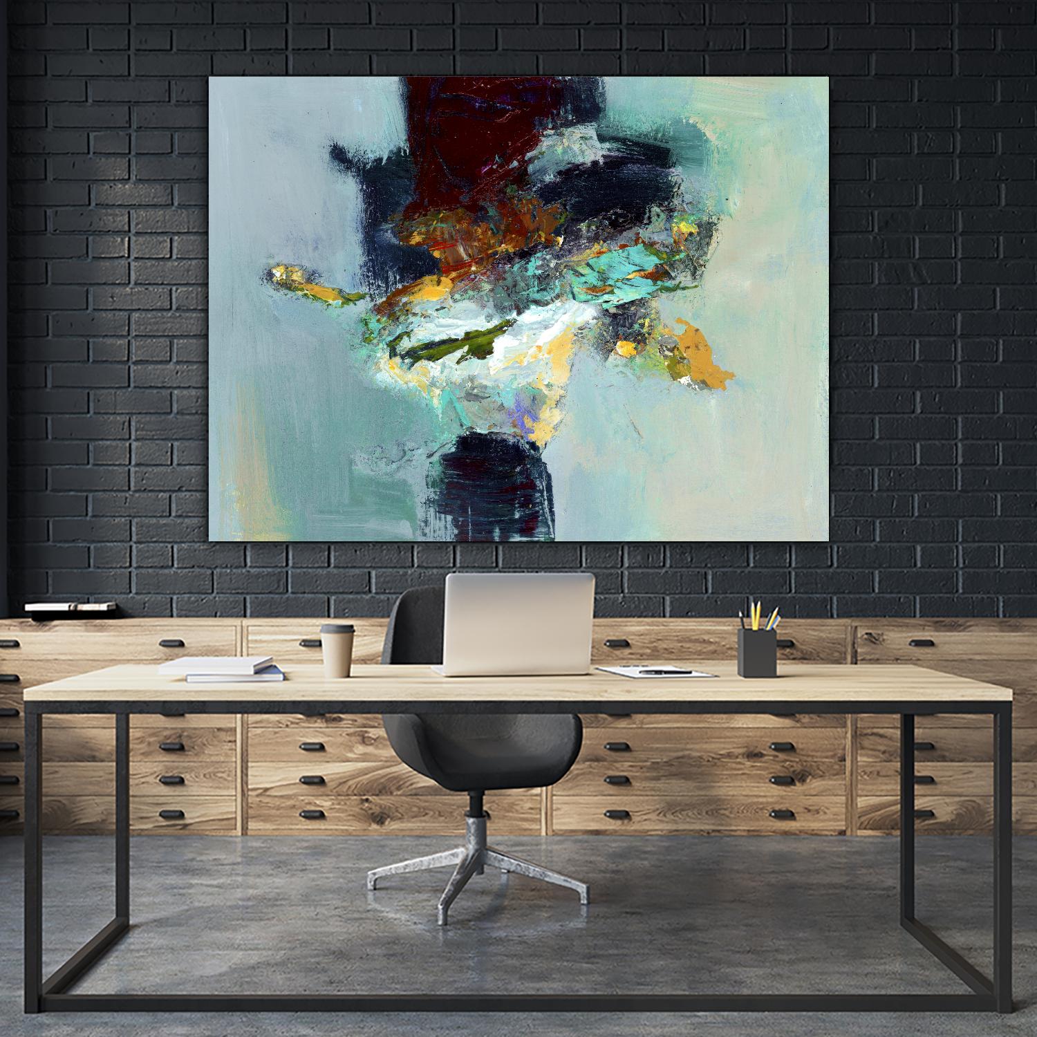 Stand by You by Fiona Hoop on GIANT ART - yellow abstract