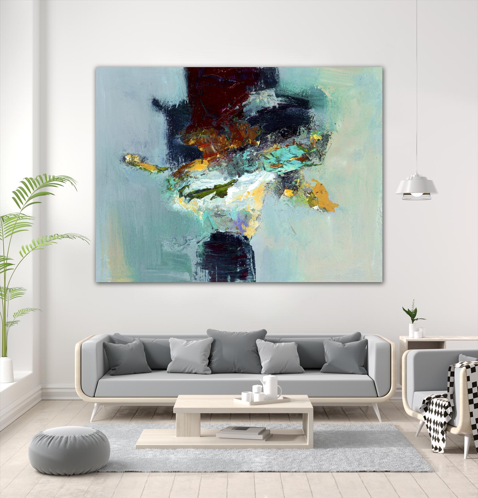 Stand by You by Fiona Hoop on GIANT ART - yellow abstract