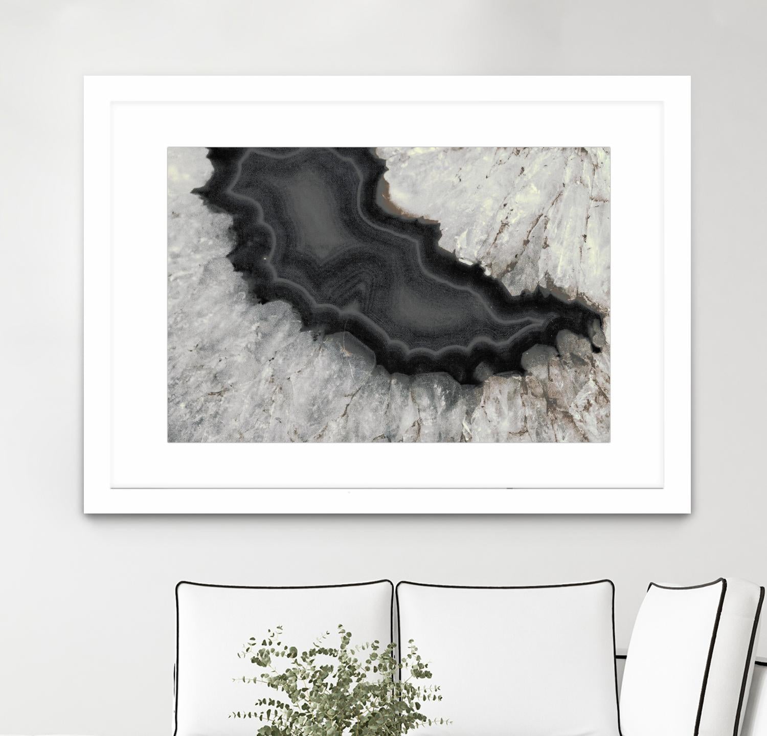 Dark Watercolor Agate Square by Susan Bryant on GIANT ART - abstract photography