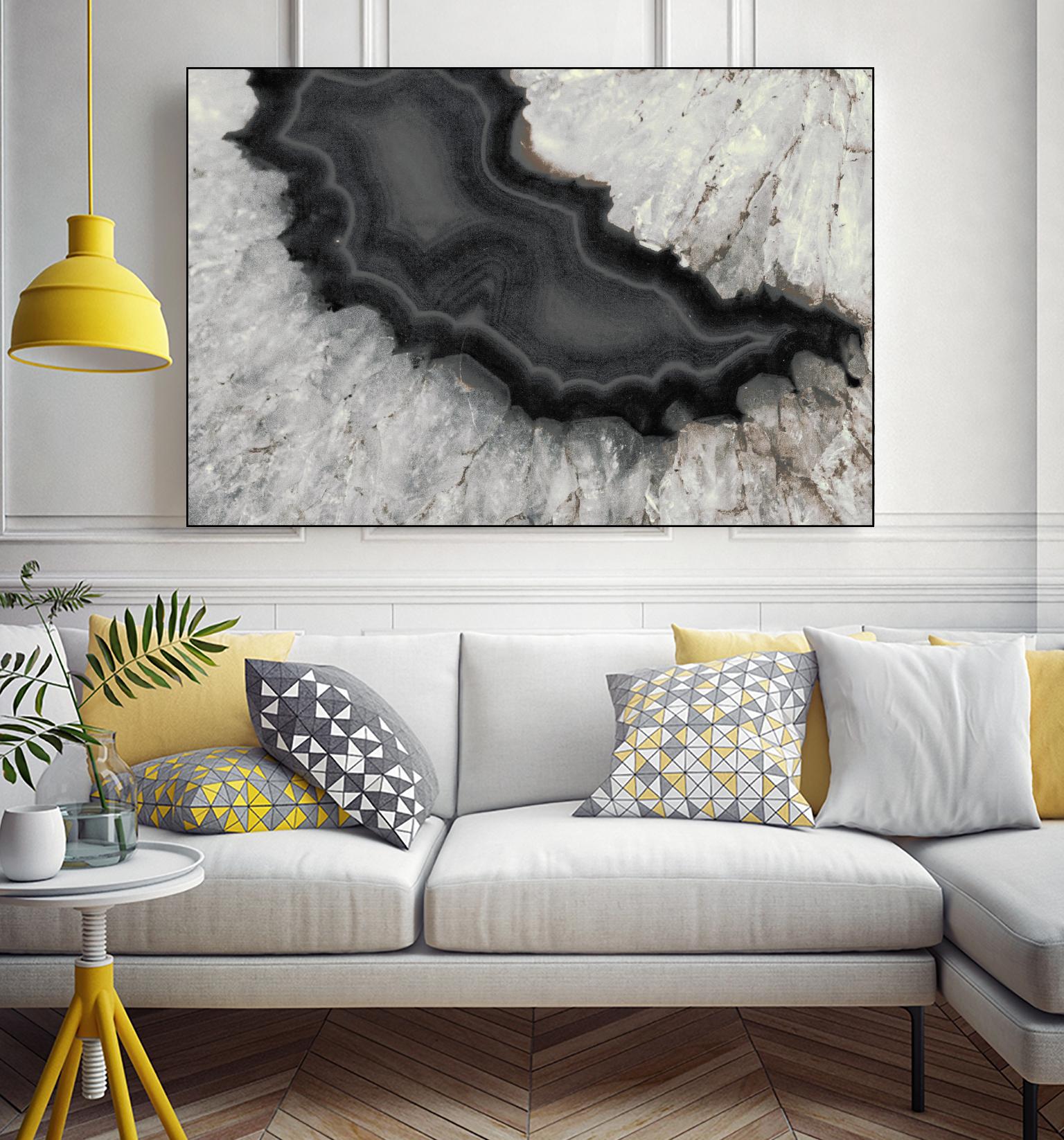 Dark Watercolor Agate Square by Susan Bryant on GIANT ART - abstract photography