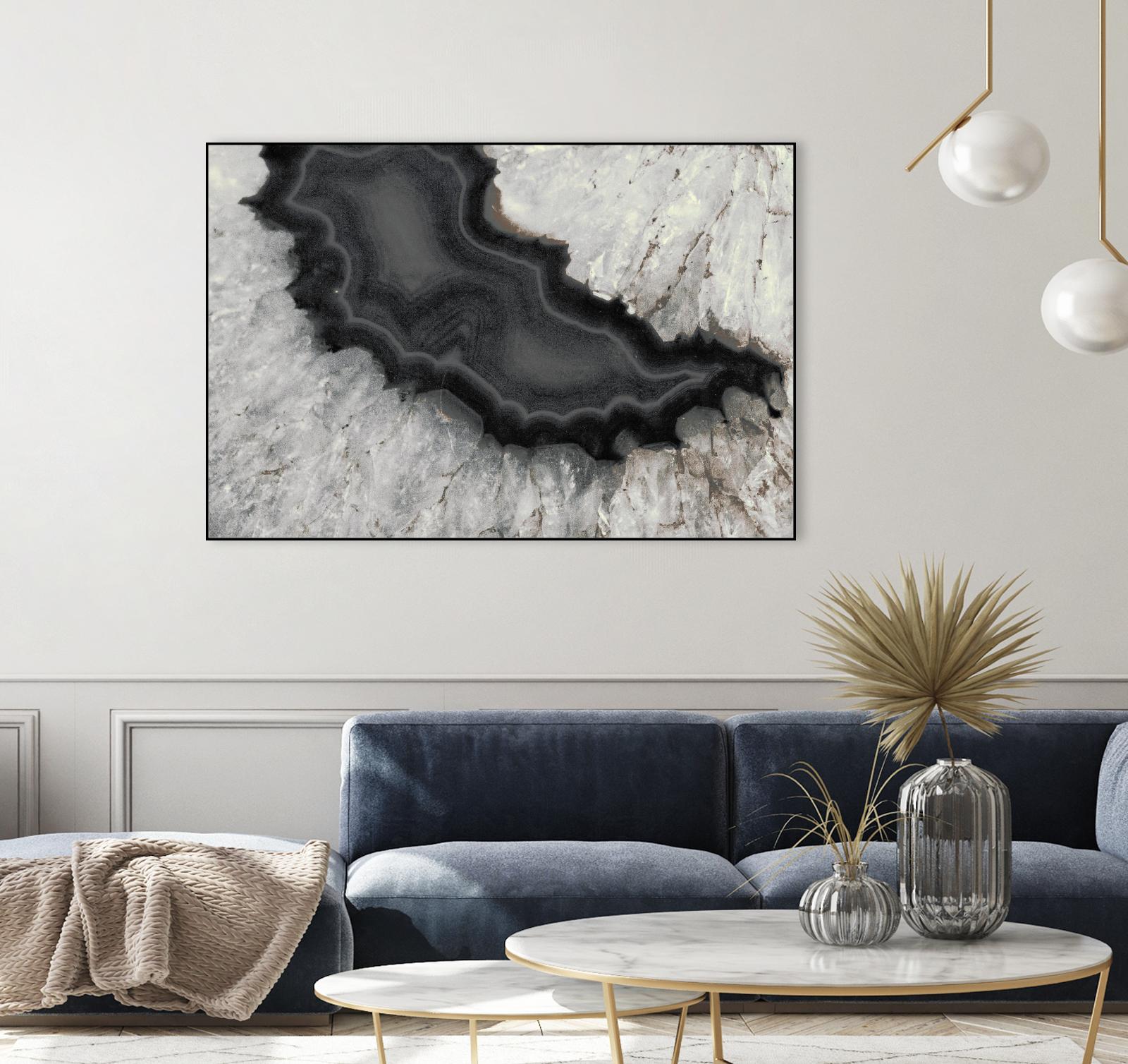 Dark Watercolor Agate Square by Susan Bryant on GIANT ART - abstract photography