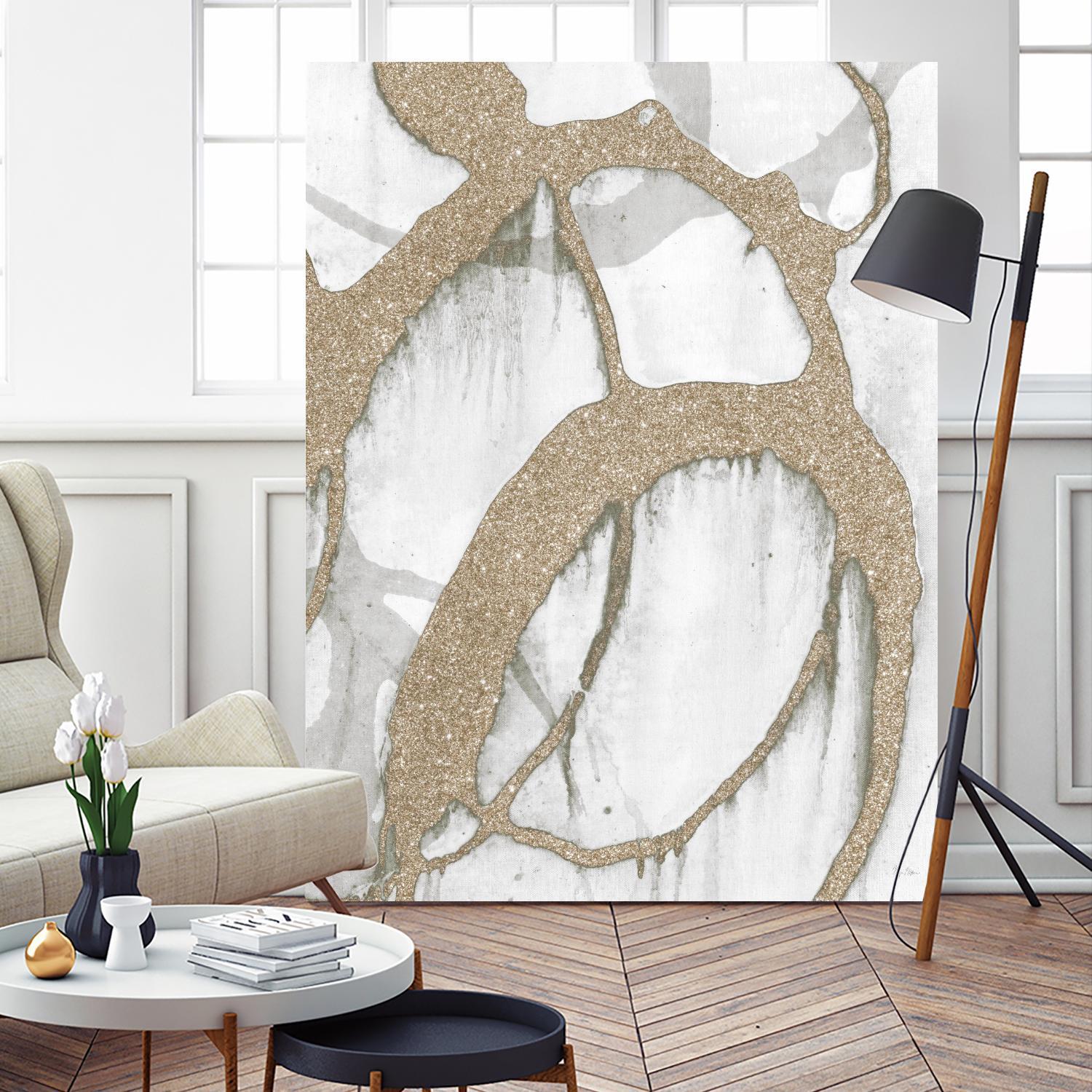 Gold Sparkle Strokes II by Megan Morris on GIANT ART - abstract