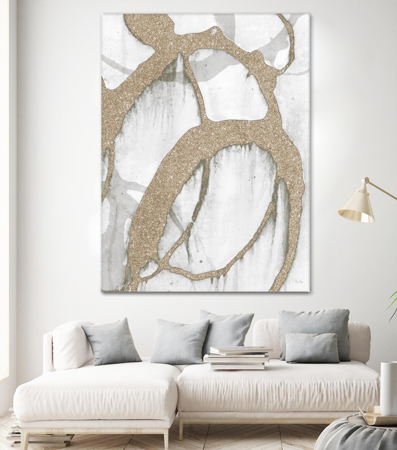 Gold Sparkle Strokes II by Megan Morris on GIANT ART - abstract