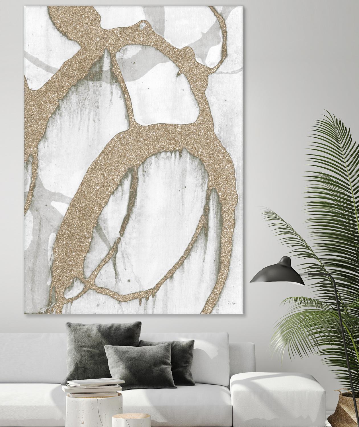 Gold Sparkle Strokes II by Megan Morris on GIANT ART - abstract