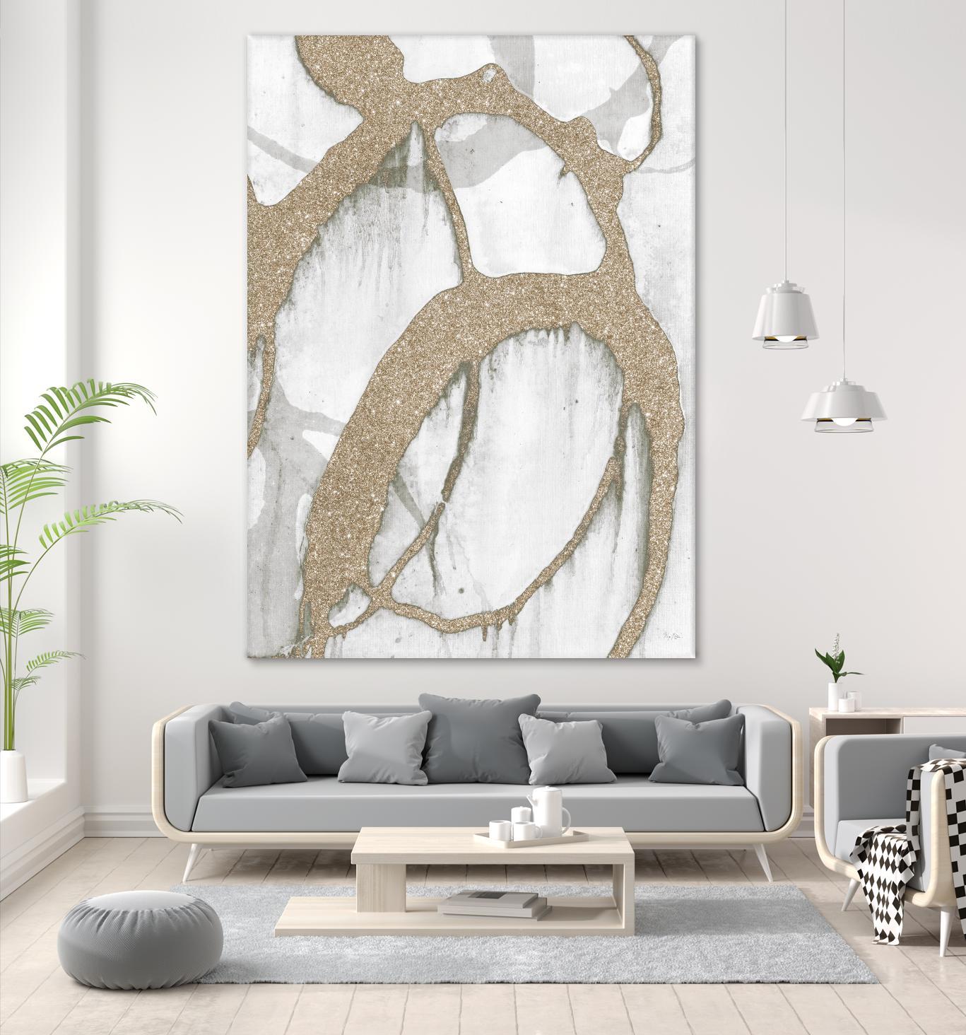 Gold Sparkle Strokes II by Megan Morris on GIANT ART - abstract