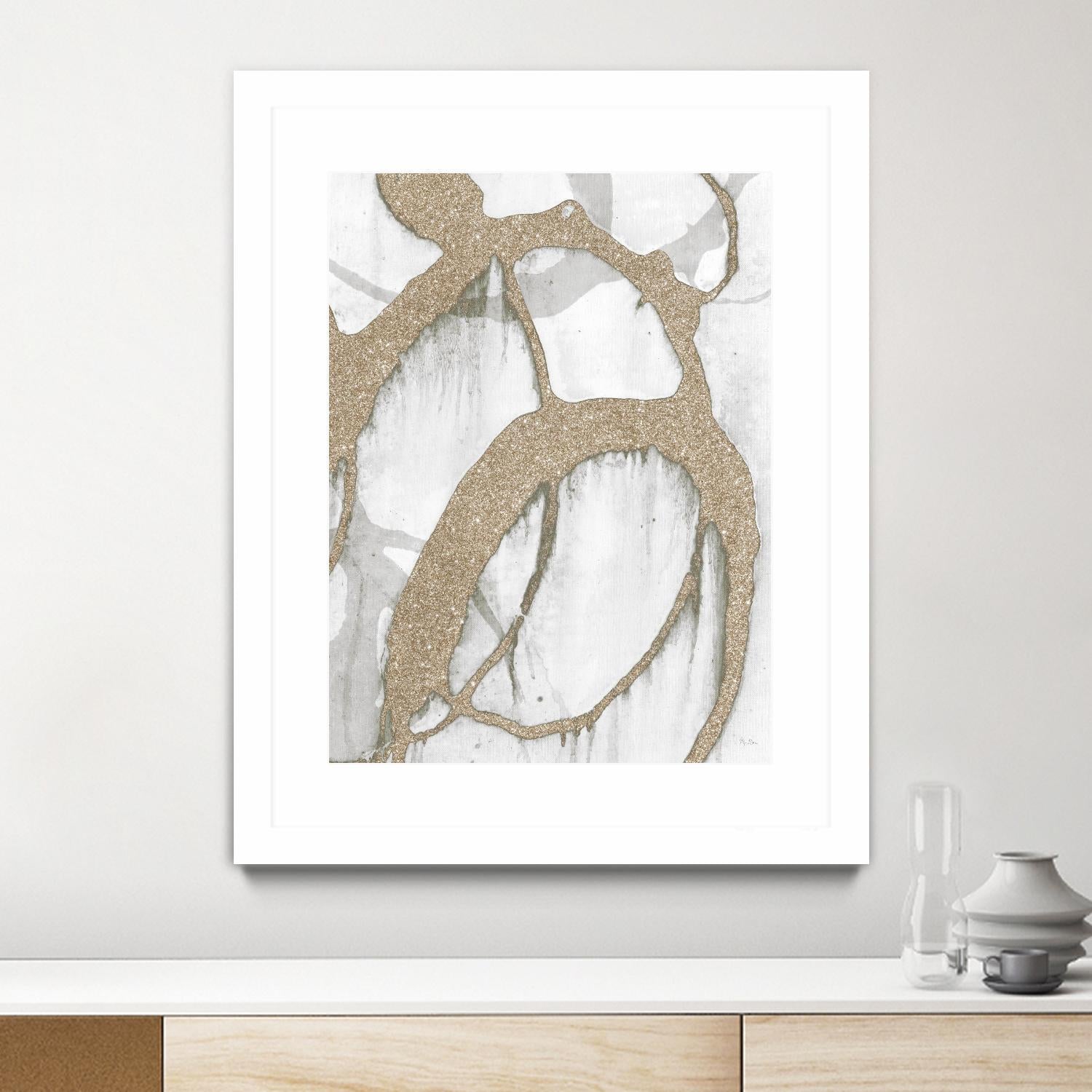 Gold Sparkle Strokes II by Megan Morris on GIANT ART - abstract