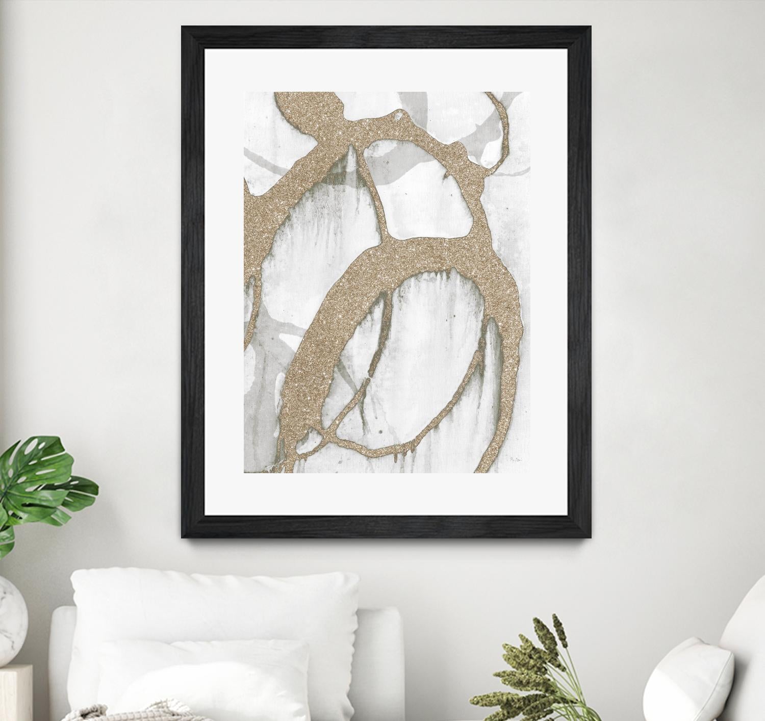 Gold Sparkle Strokes II by Megan Morris on GIANT ART - abstract