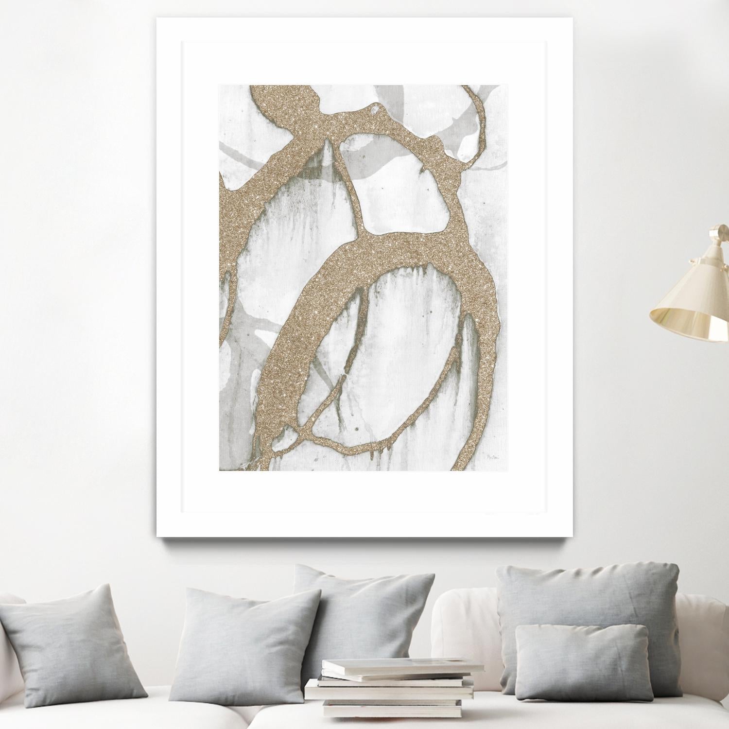 Gold Sparkle Strokes II by Megan Morris on GIANT ART - abstract