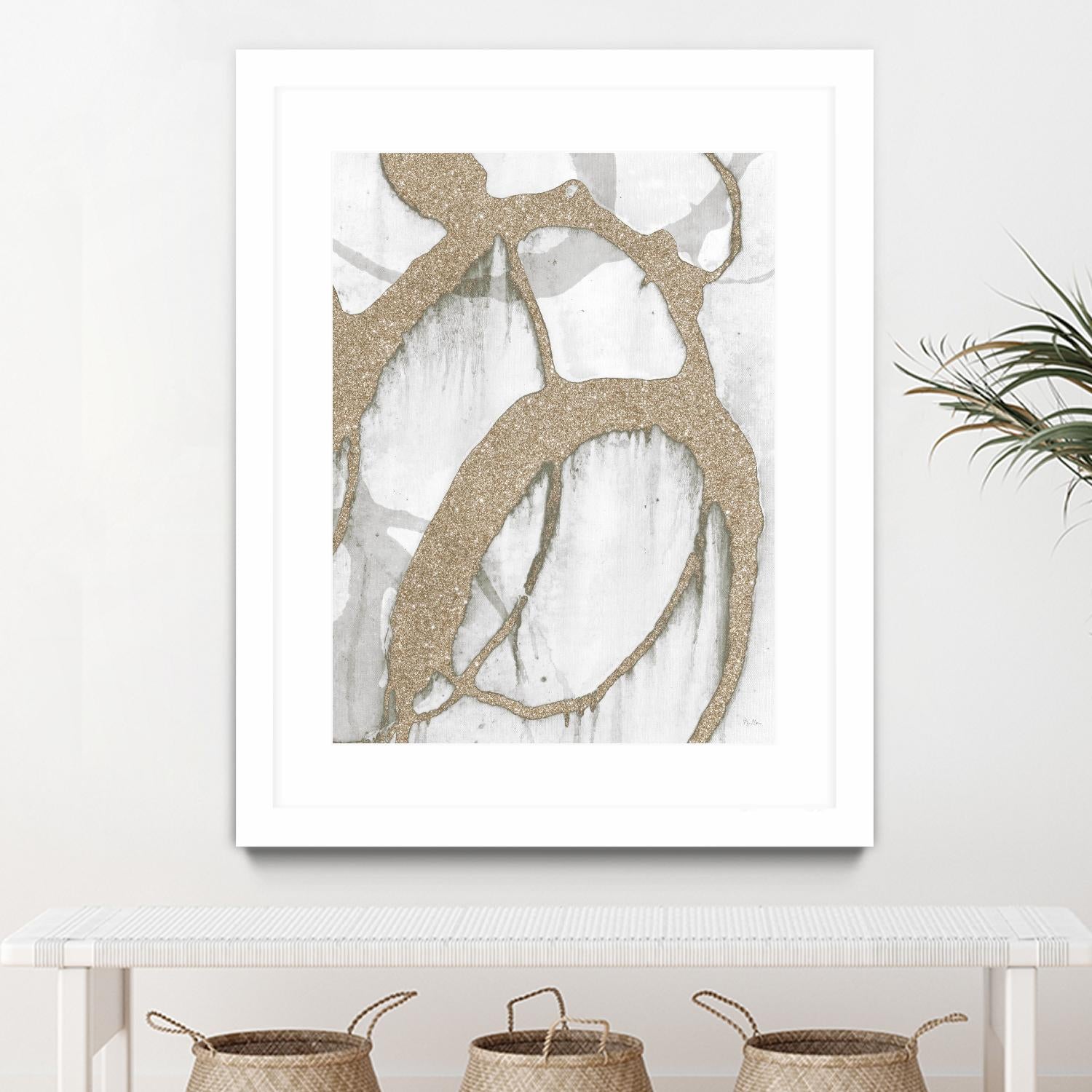 Gold Sparkle Strokes II by Megan Morris on GIANT ART - abstract