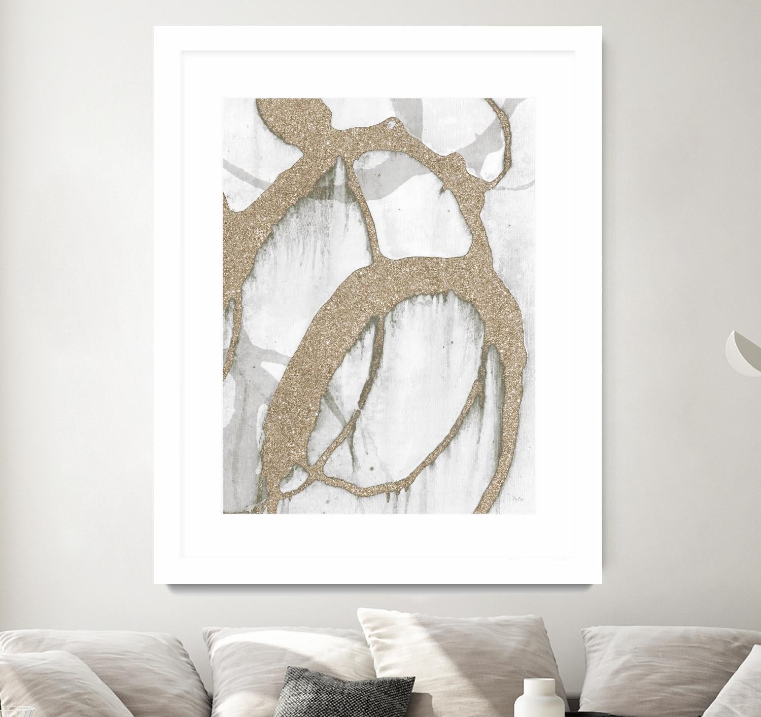 Gold Sparkle Strokes II by Megan Morris on GIANT ART - abstract