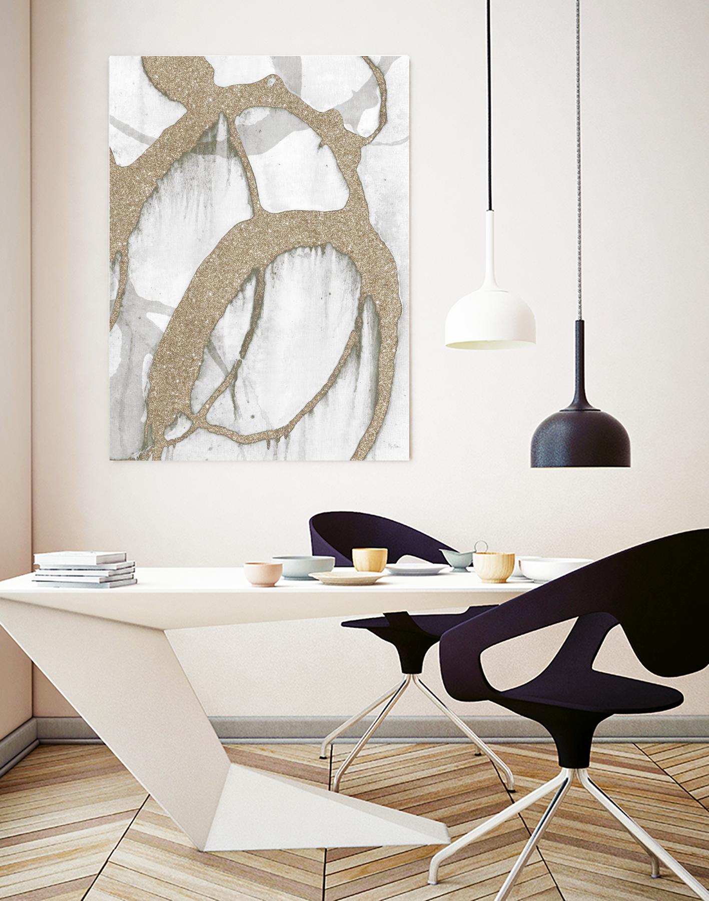 Gold Sparkle Strokes II by Megan Morris on GIANT ART - abstract