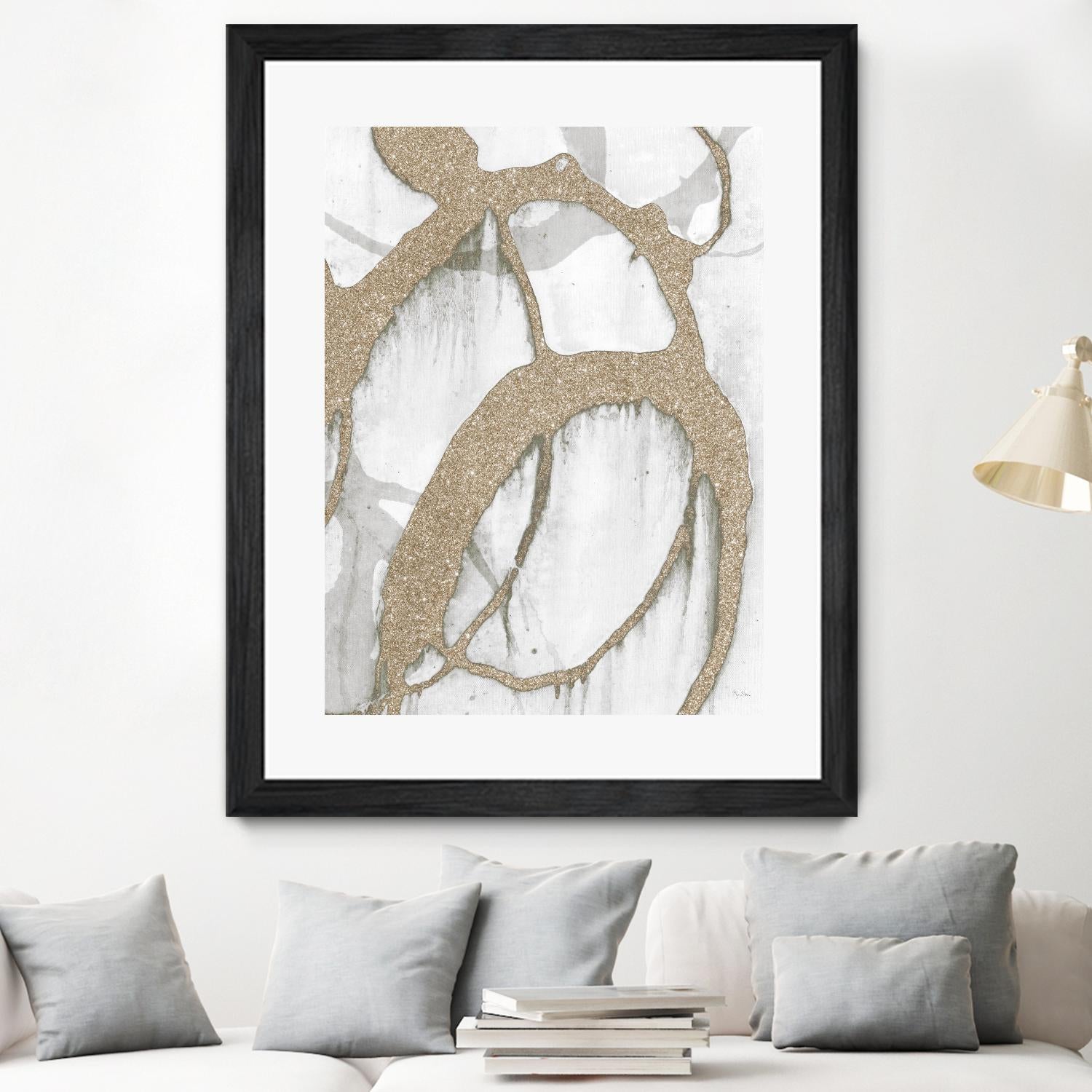 Gold Sparkle Strokes II by Megan Morris on GIANT ART - abstract