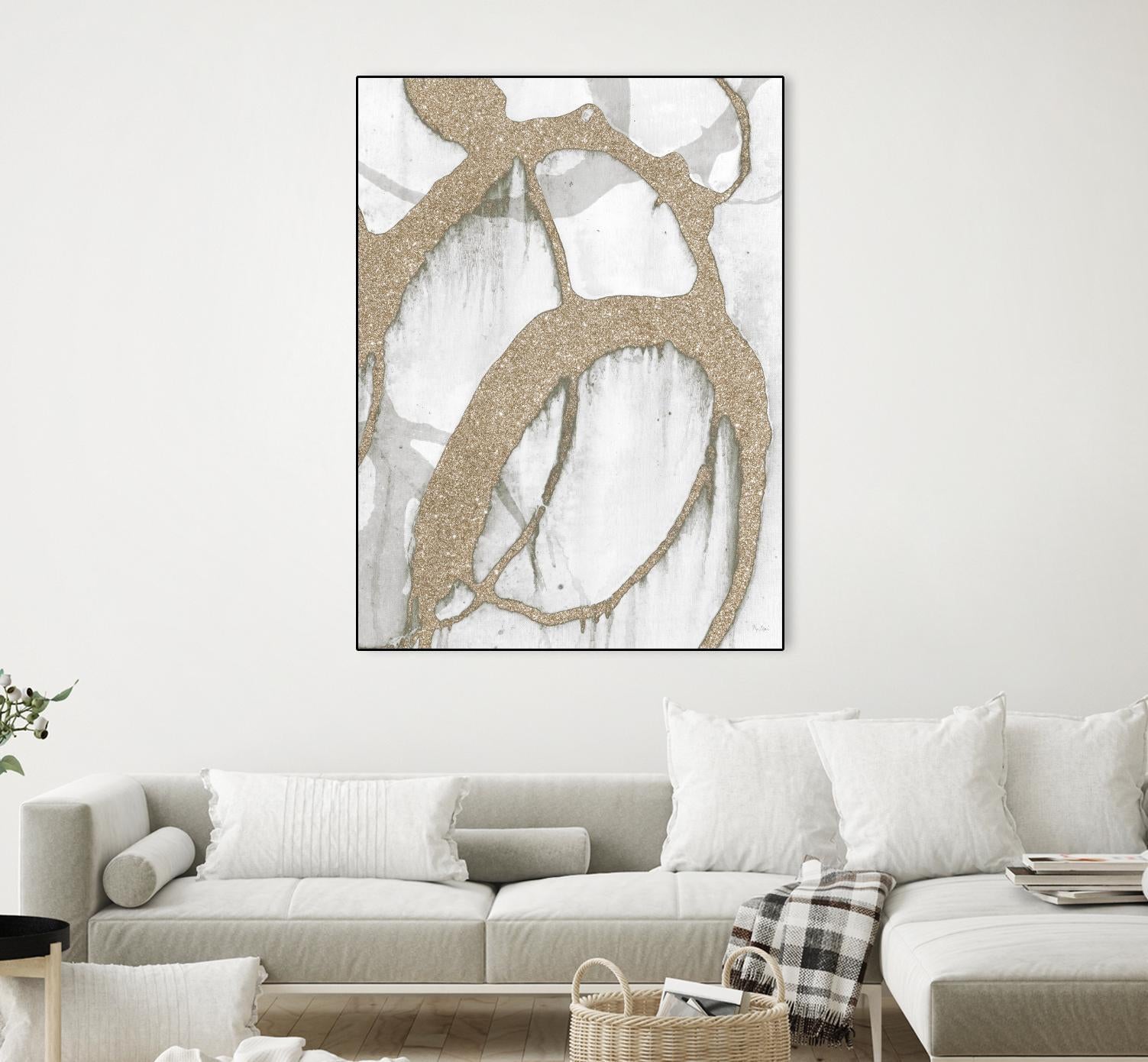 Gold Sparkle Strokes II by Megan Morris on GIANT ART - abstract