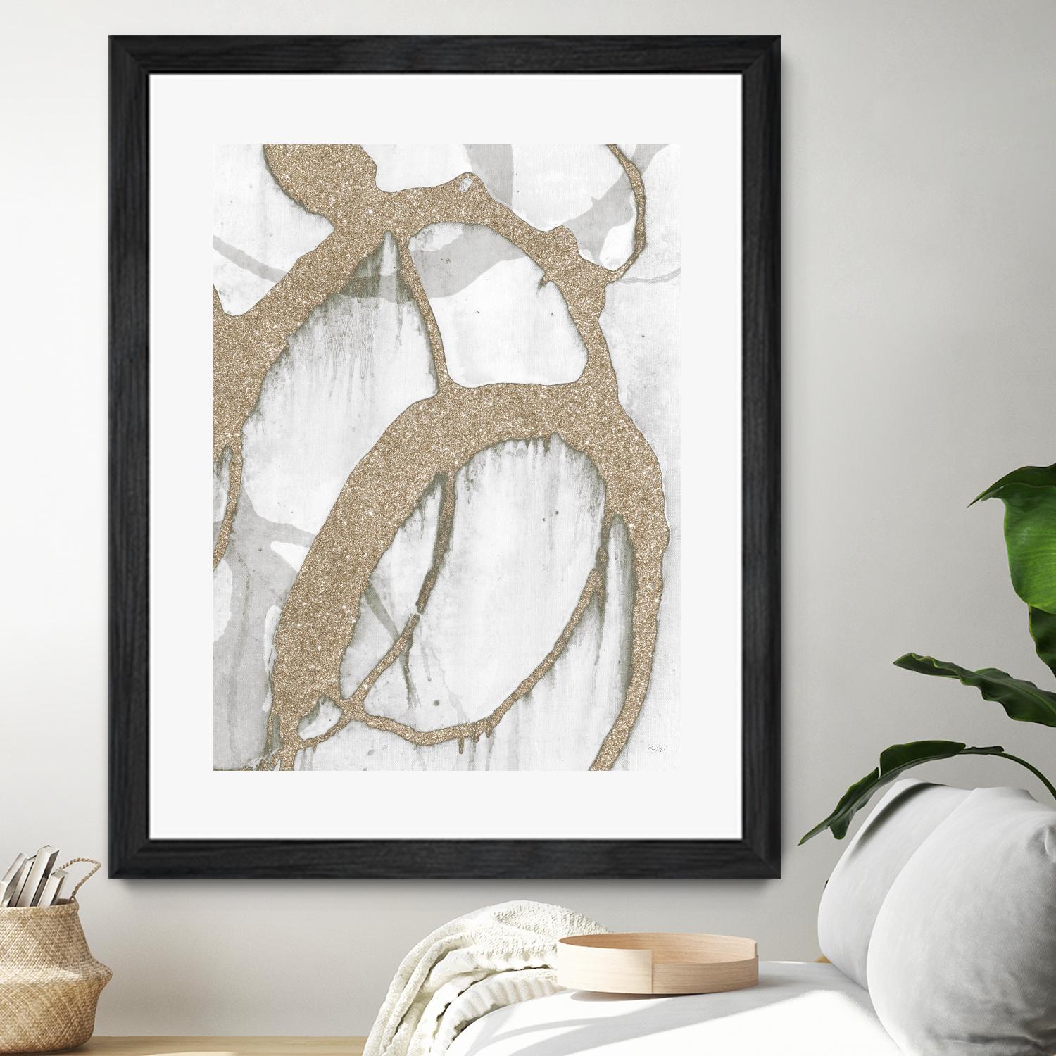 Gold Sparkle Strokes II by Megan Morris on GIANT ART - abstract